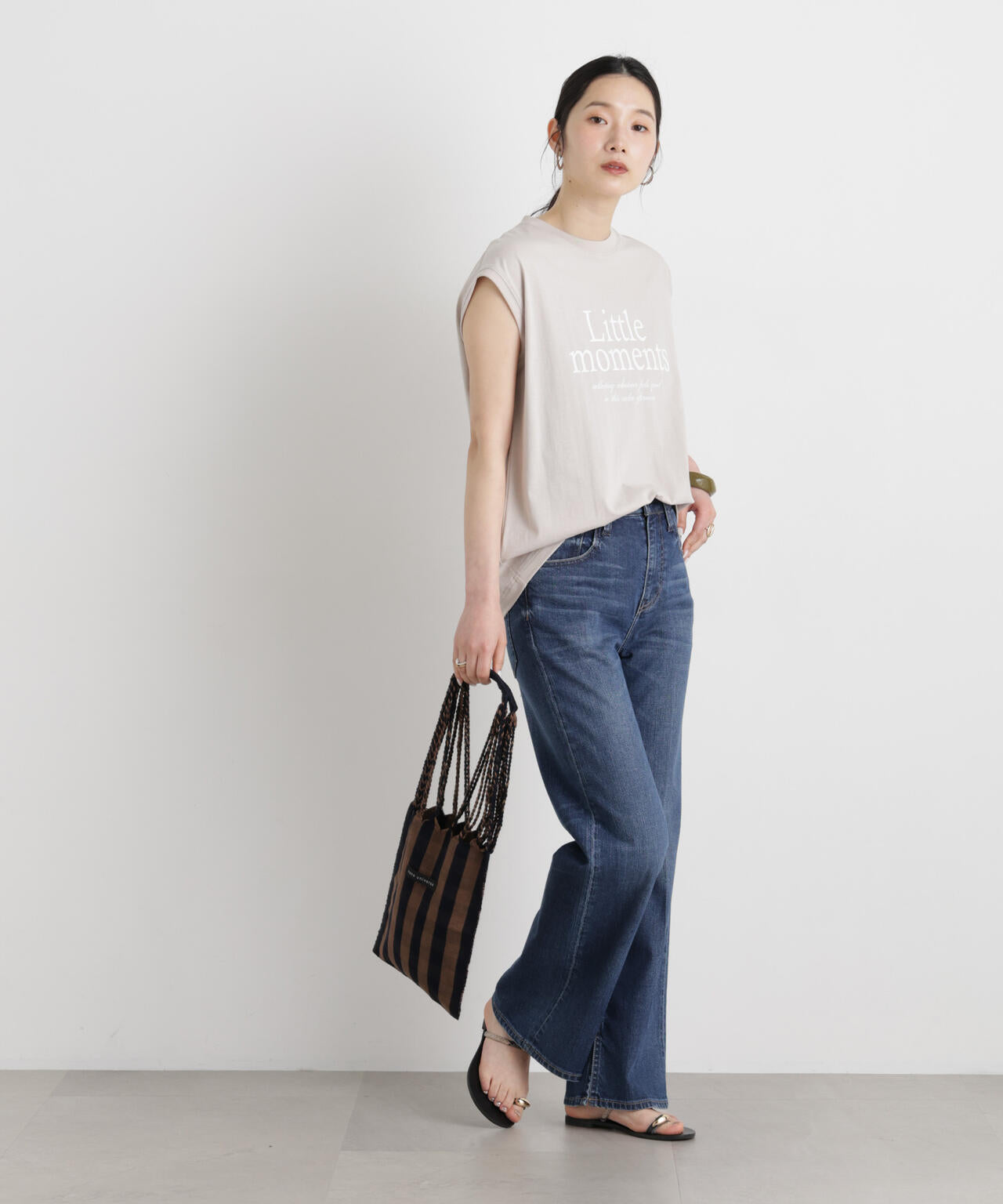 MINERALTEX(TM)ロゴプリントノースリーブTシャツ