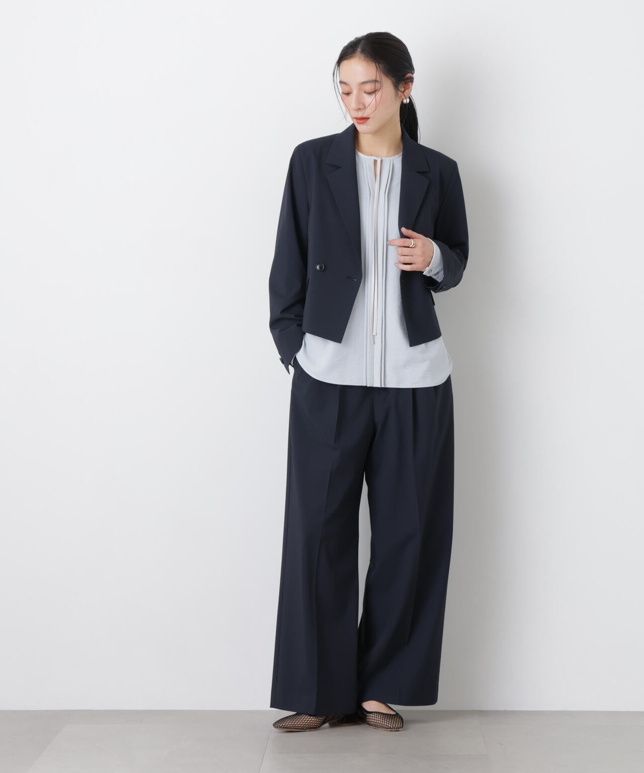 トロストレッチ2タックワイドパンツ(セットアップ可)