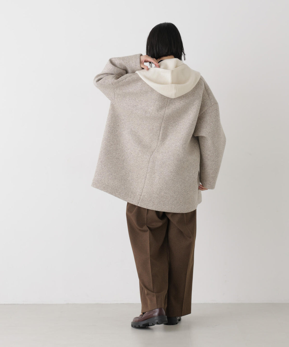 ツイードボンディングコート