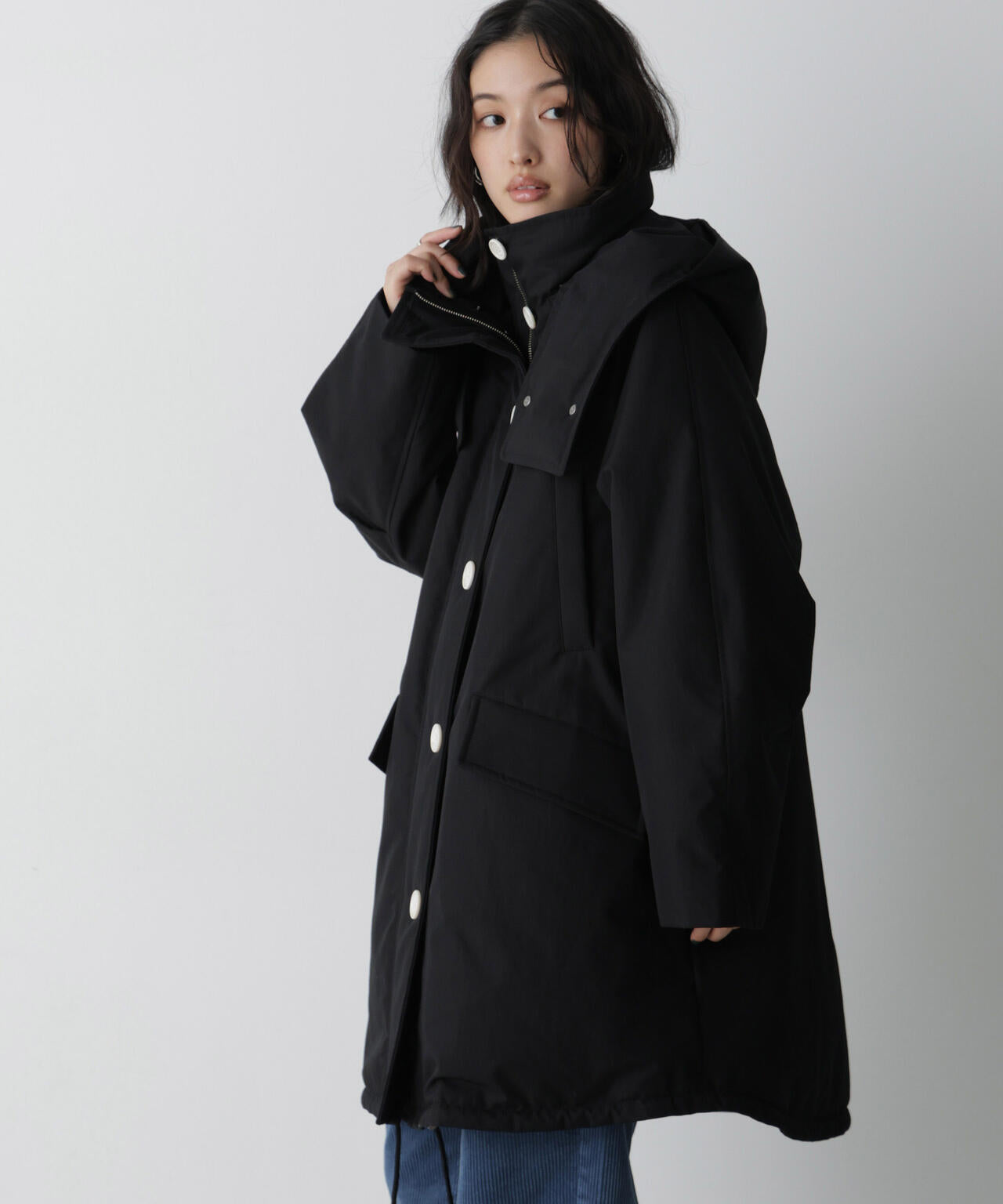 「STEVELOUR」「西川ダウン(R)」ファー付きコート
