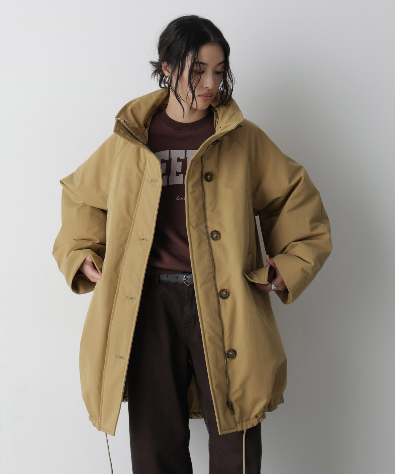 「STEVELOUR」「西川ダウン(R)」ファー付きコート