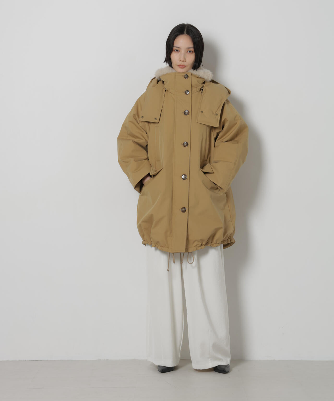 「STEVELOUR」「西川ダウン(R)」ファー付きコート