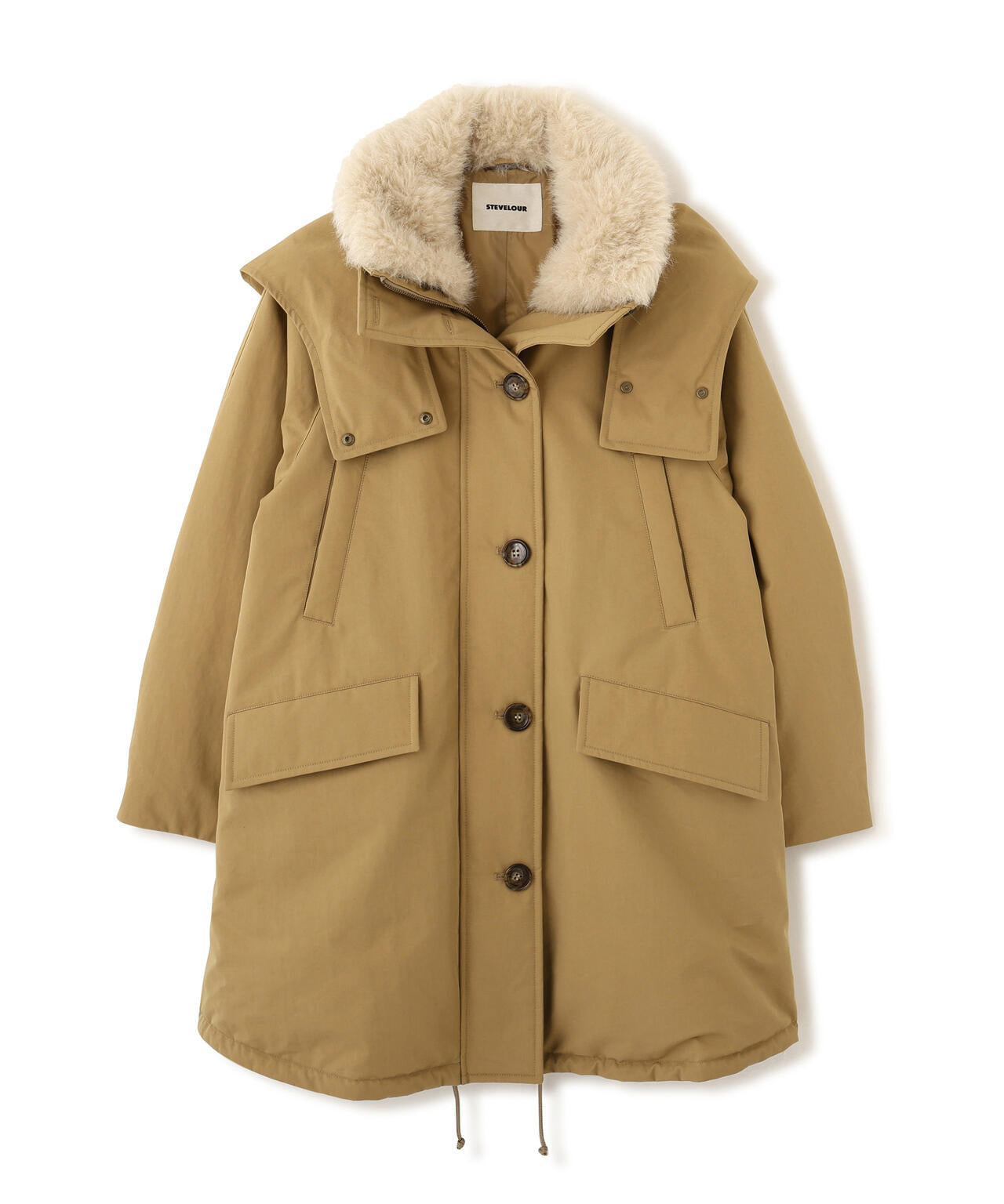 「STEVELOUR」「西川ダウン(R)」ファー付きコート