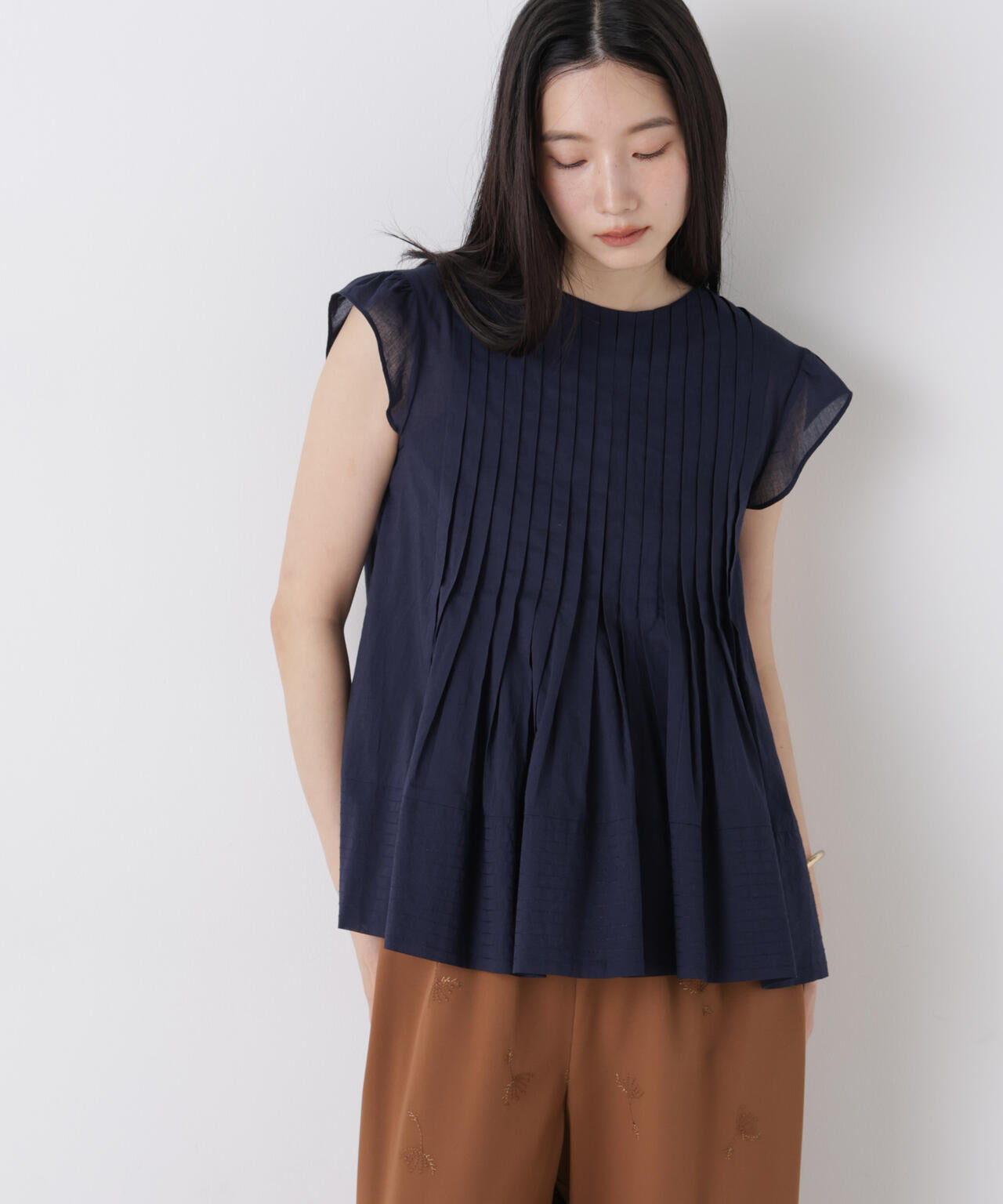 made in india タックステッチブラウス(セットアップ可)