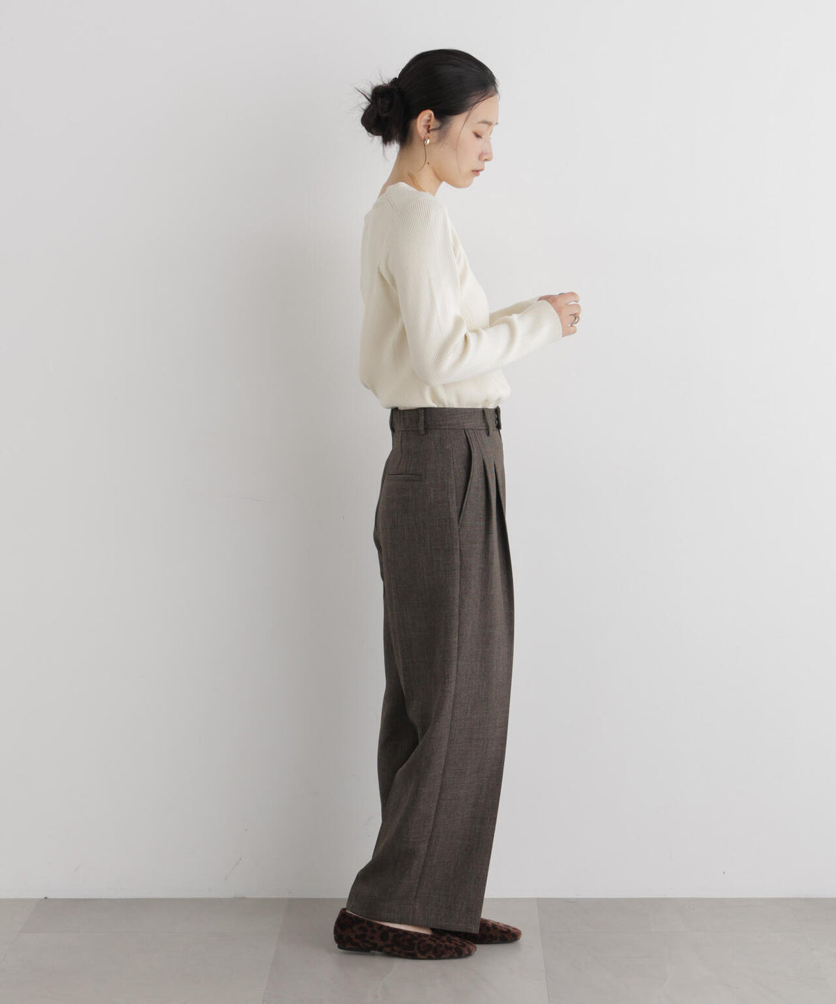 CICA&UVカット加工Vネックリブカーディガン