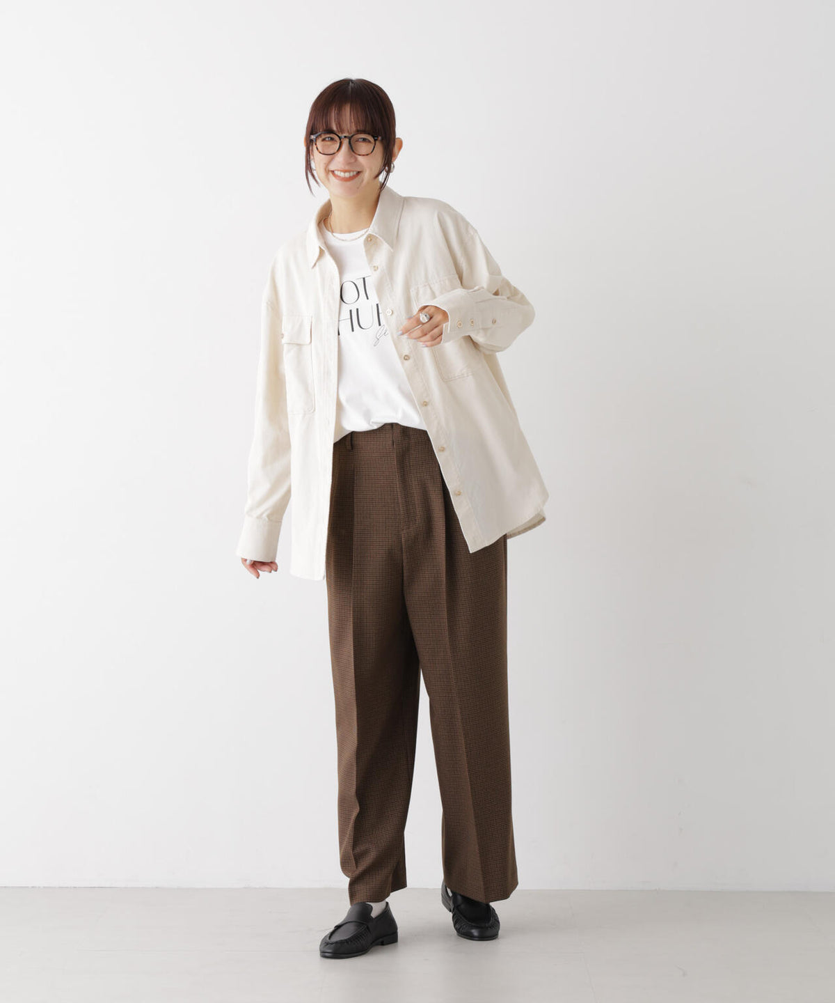 ソフトストレッチタックワイドパンツ(セットアップ可)