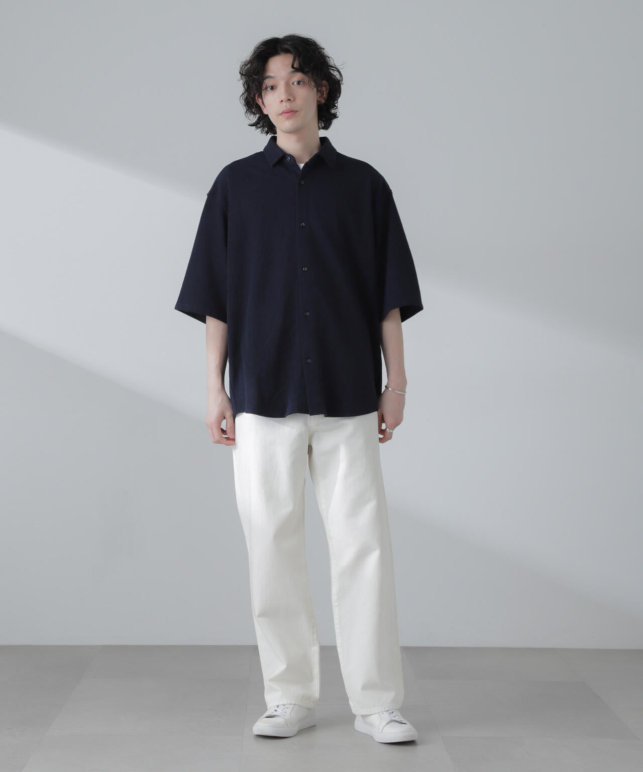 ヘリンボーン起毛シャツ 半袖(セットアップ可)