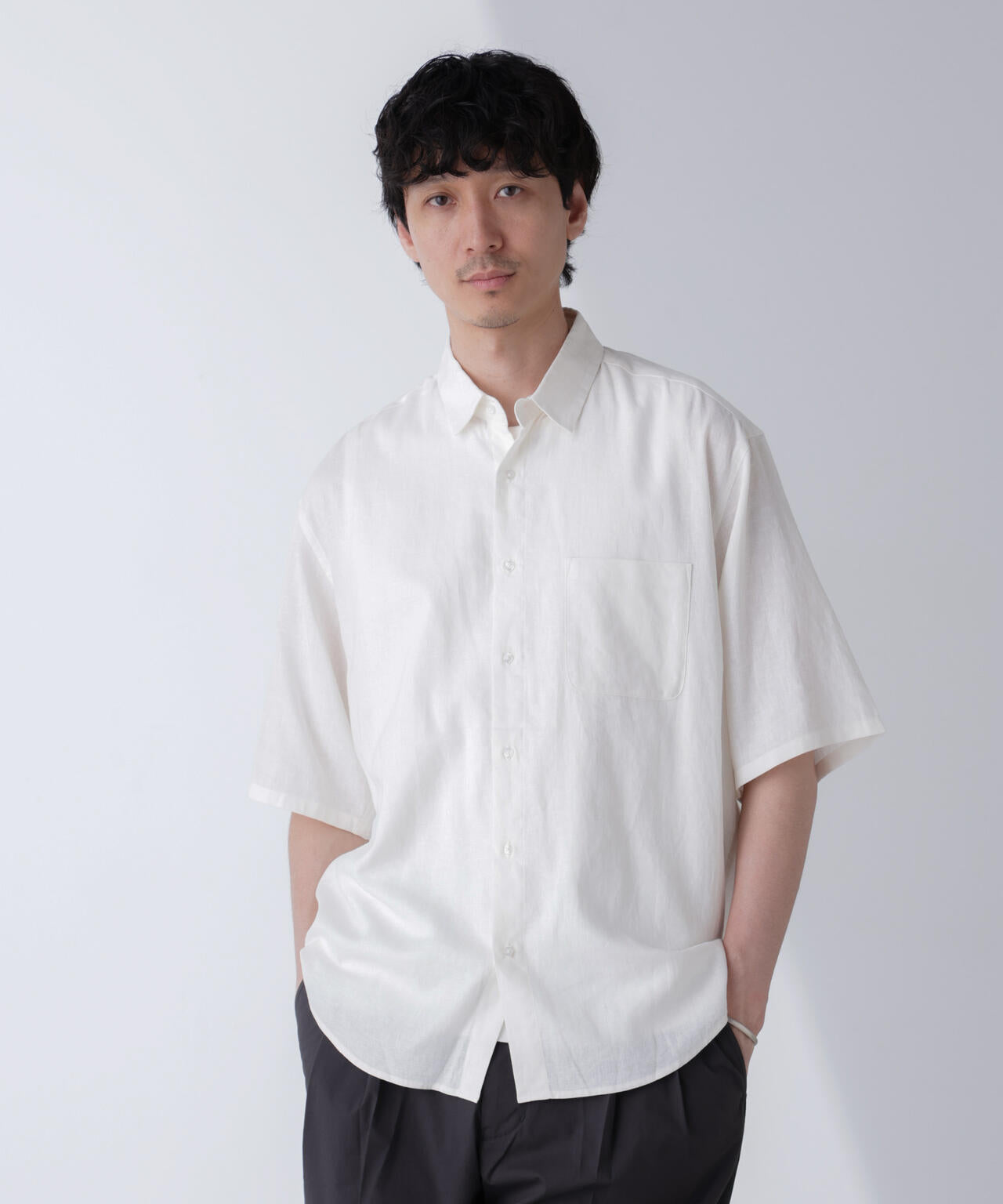 アンチスメルリネンシャツ 半袖