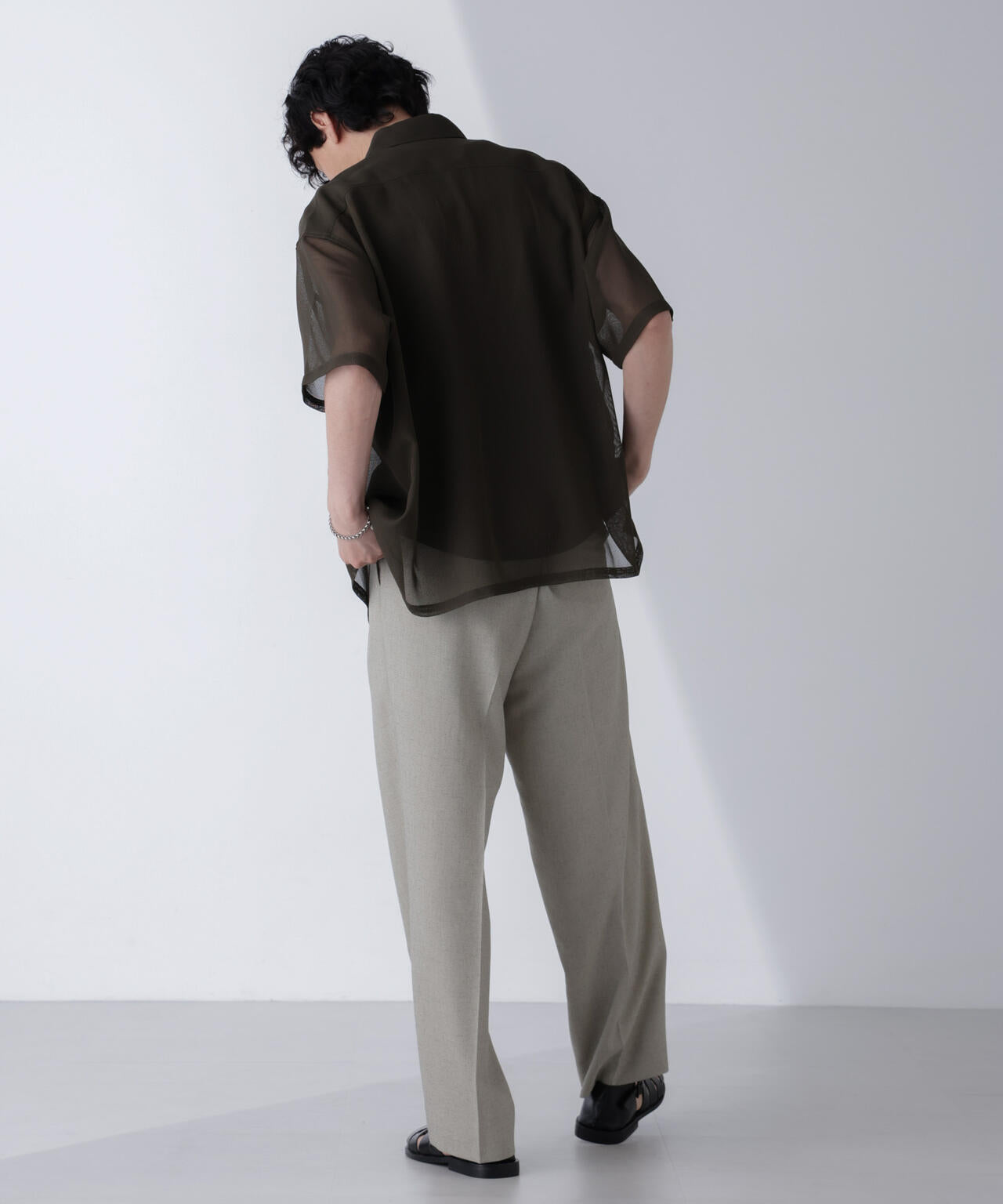 レギュラーカラーテックメッシュシャツ 半袖