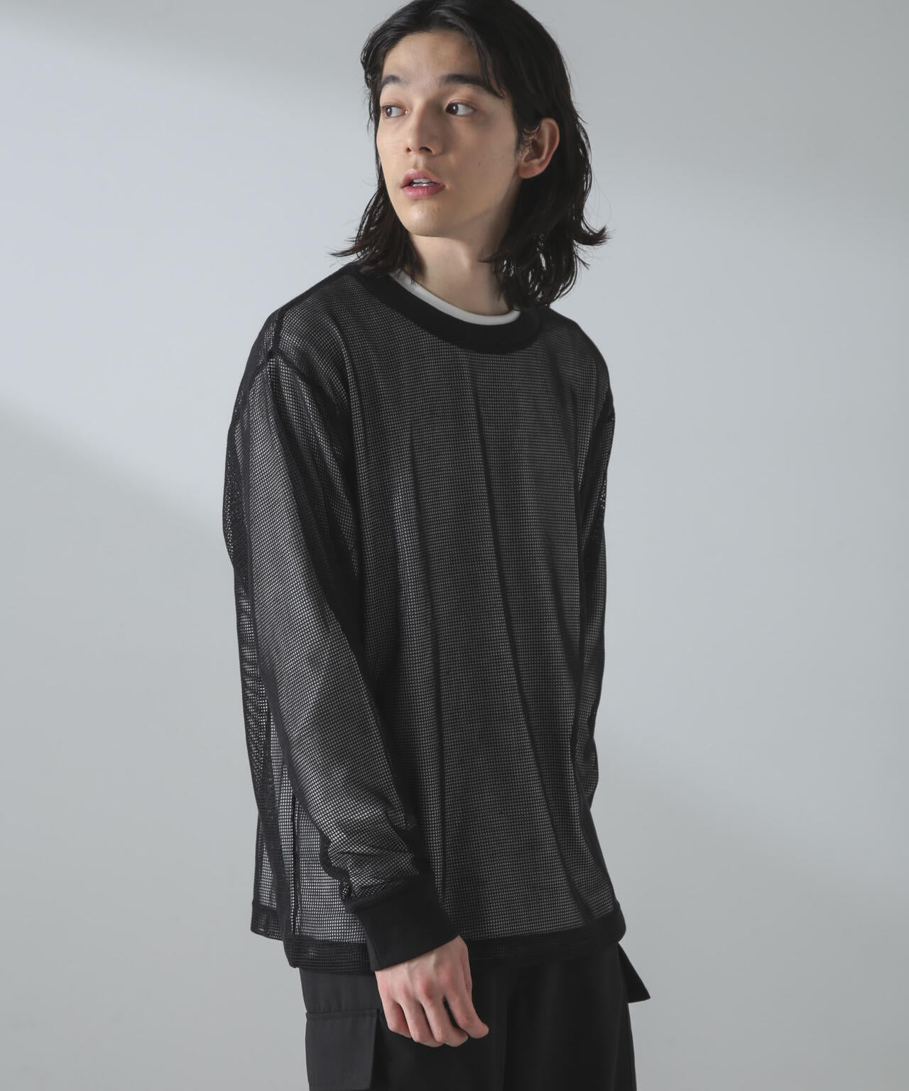 アンサンブルメッシュTシャツ 長袖