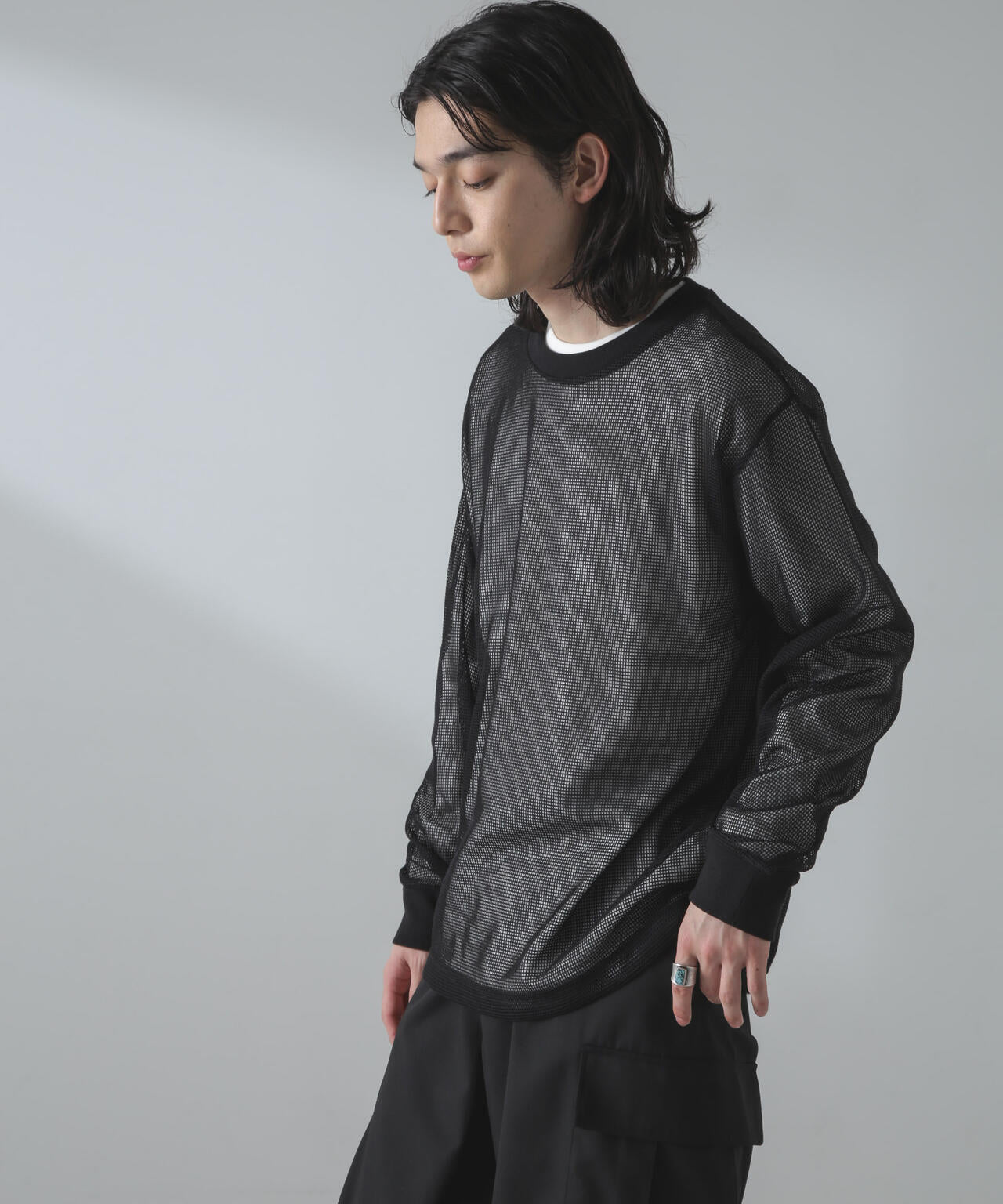 アンサンブルメッシュTシャツ 長袖
