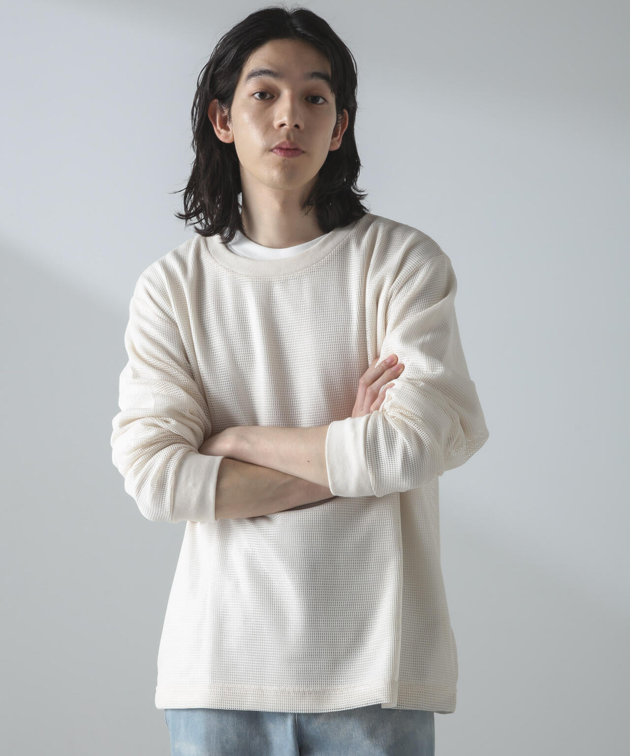 アンサンブルメッシュTシャツ 長袖