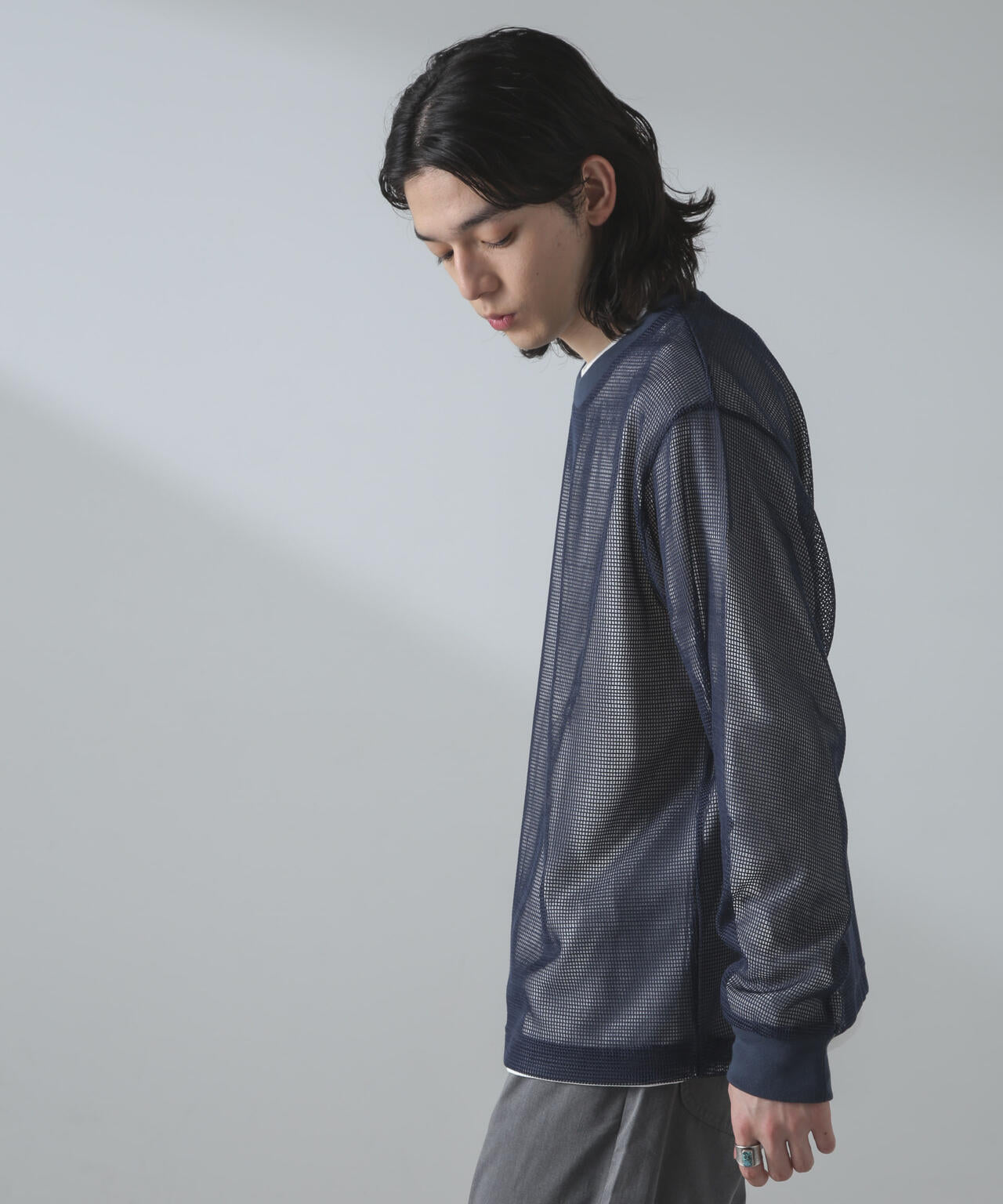 アンサンブルメッシュTシャツ 長袖