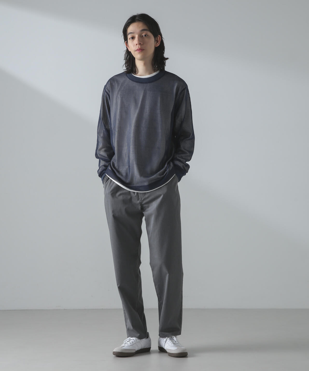 アンサンブルメッシュTシャツ 長袖