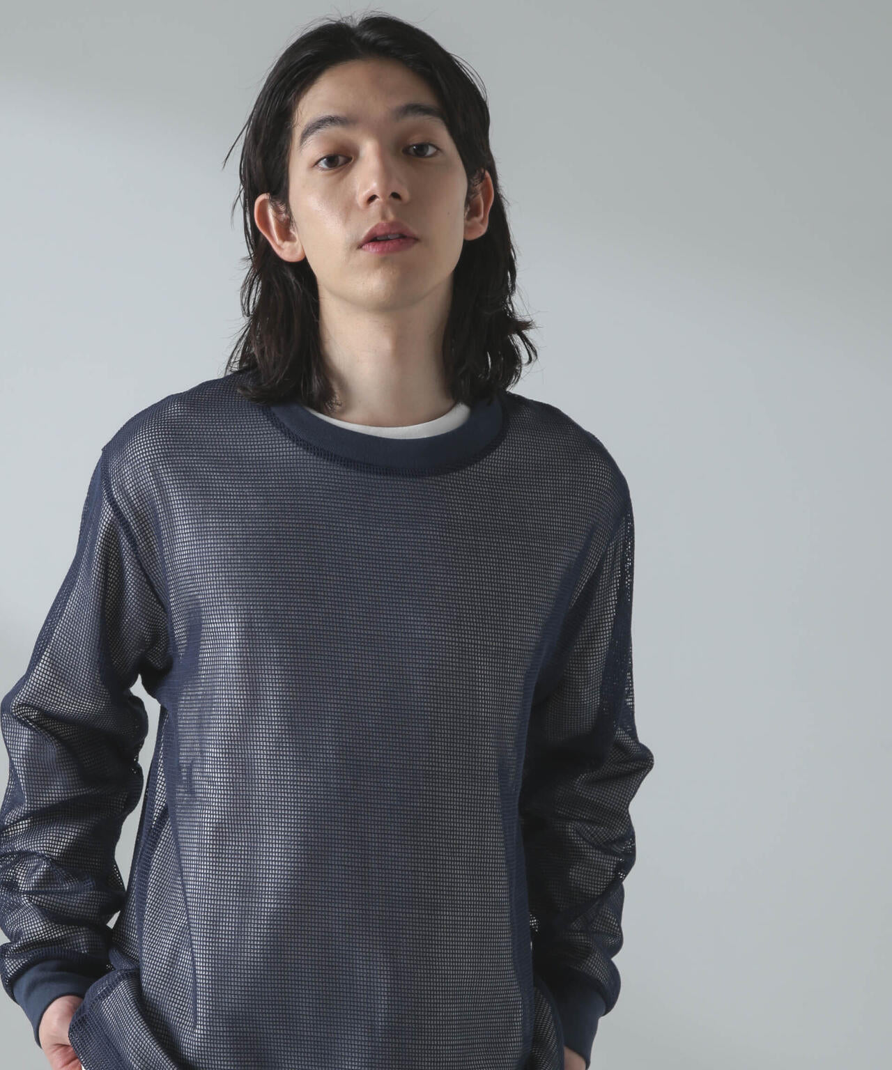 アンサンブルメッシュTシャツ 長袖