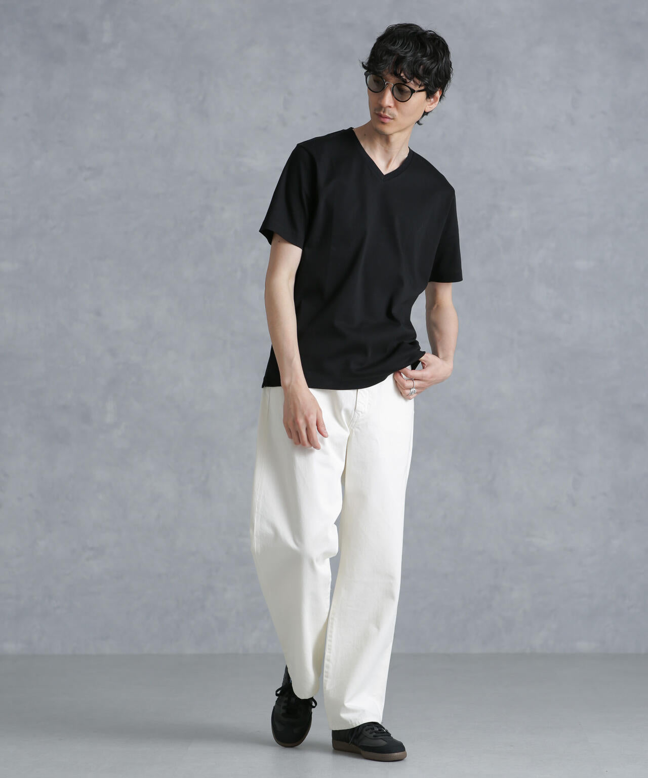 アンチスメル VネックTシャツ 半袖