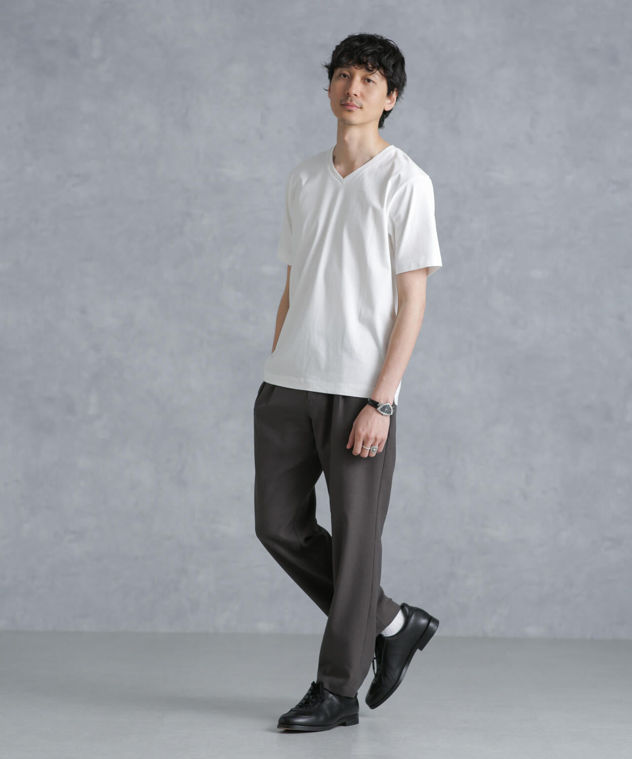 アンチスメル VネックTシャツ 半袖