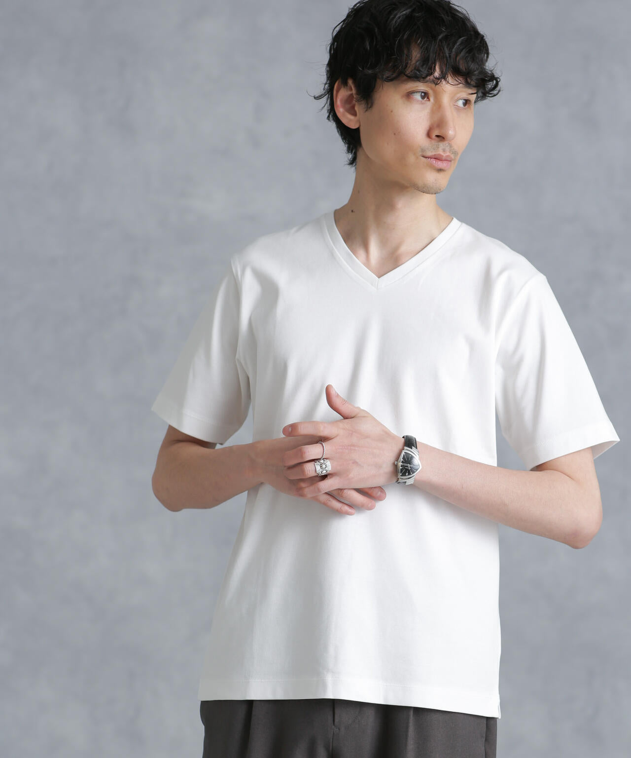 アンチスメル VネックTシャツ 半袖