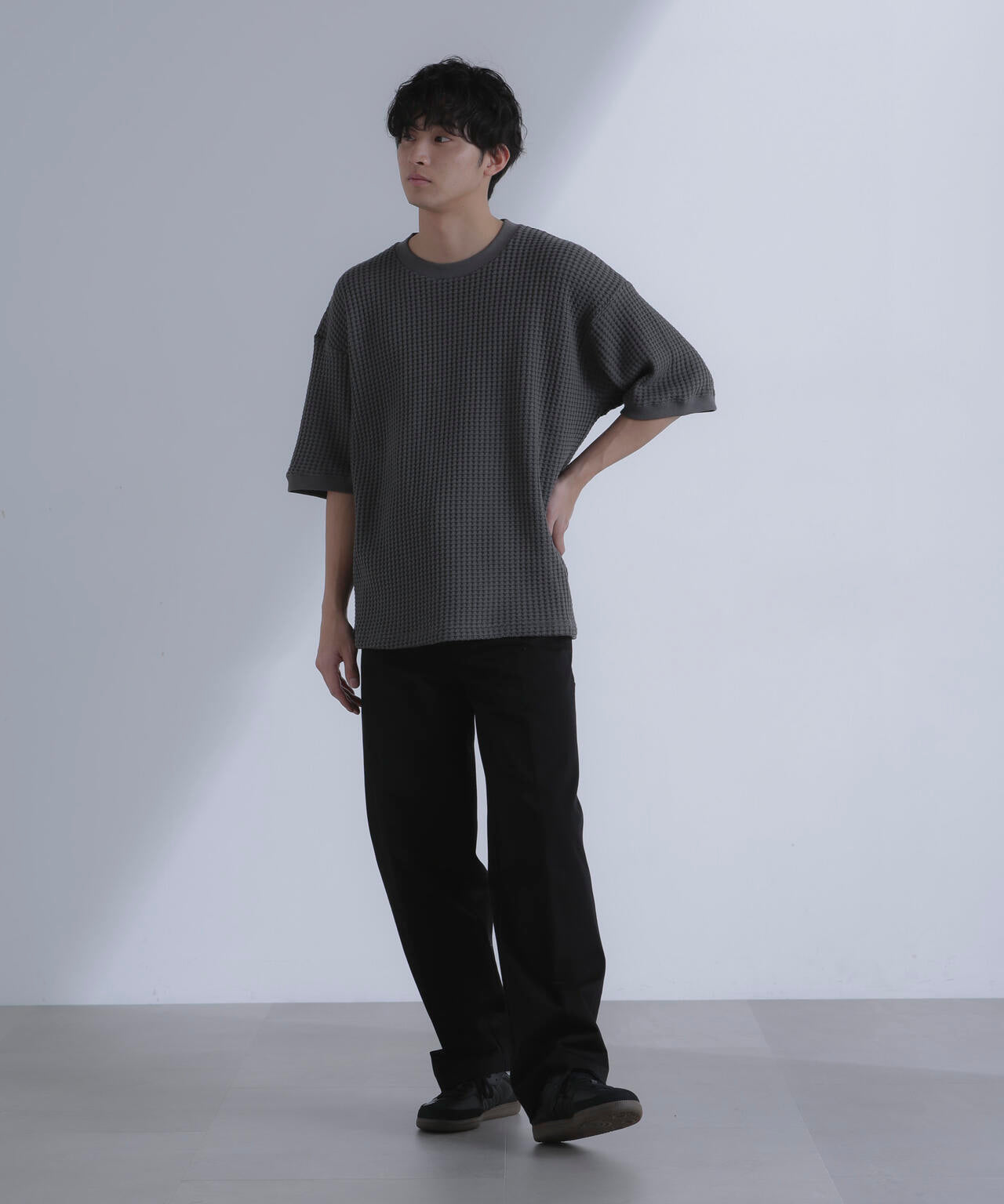 オニワッフルビッグTシャツ 五分袖