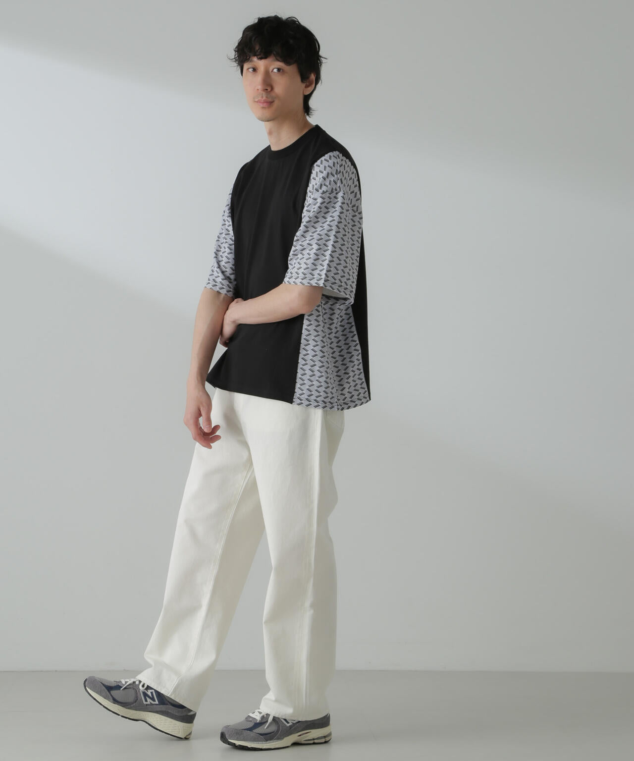 切り替えパターンTシャツ 半袖(セットアップ可）