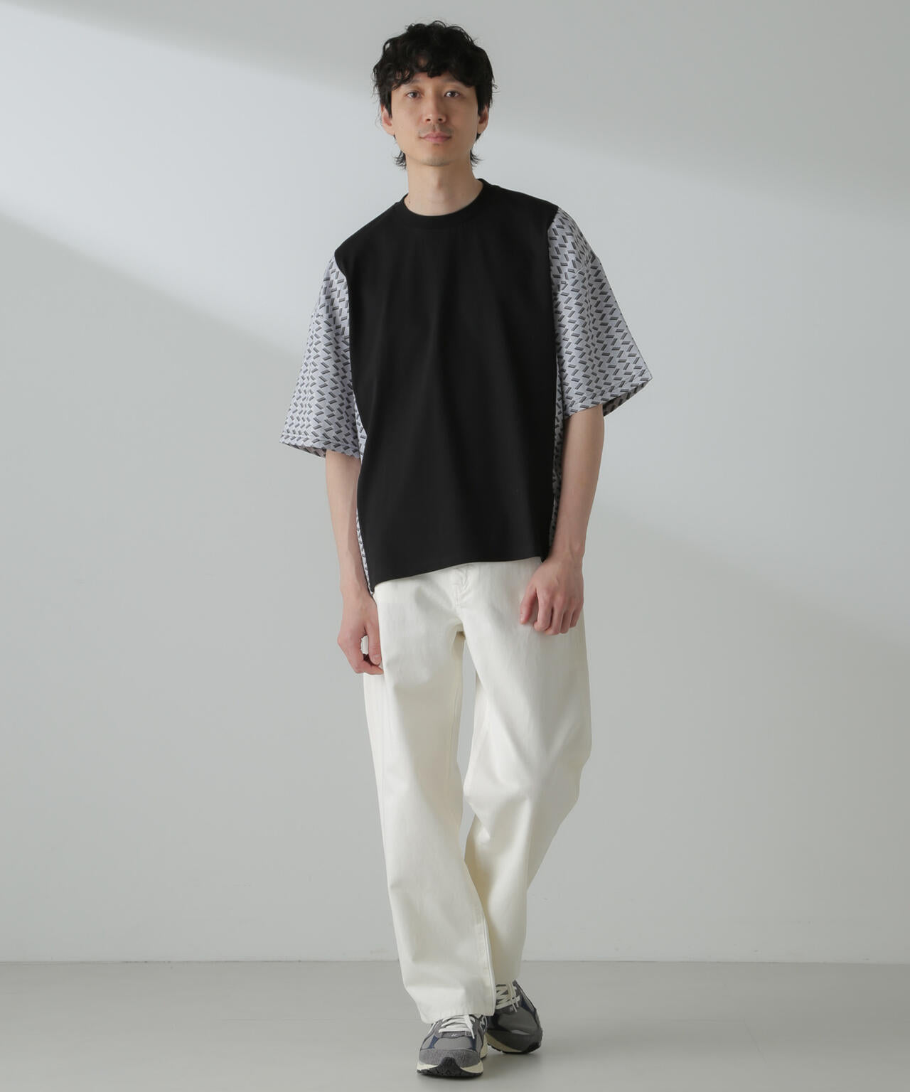 切り替えパターンTシャツ 半袖(セットアップ可）