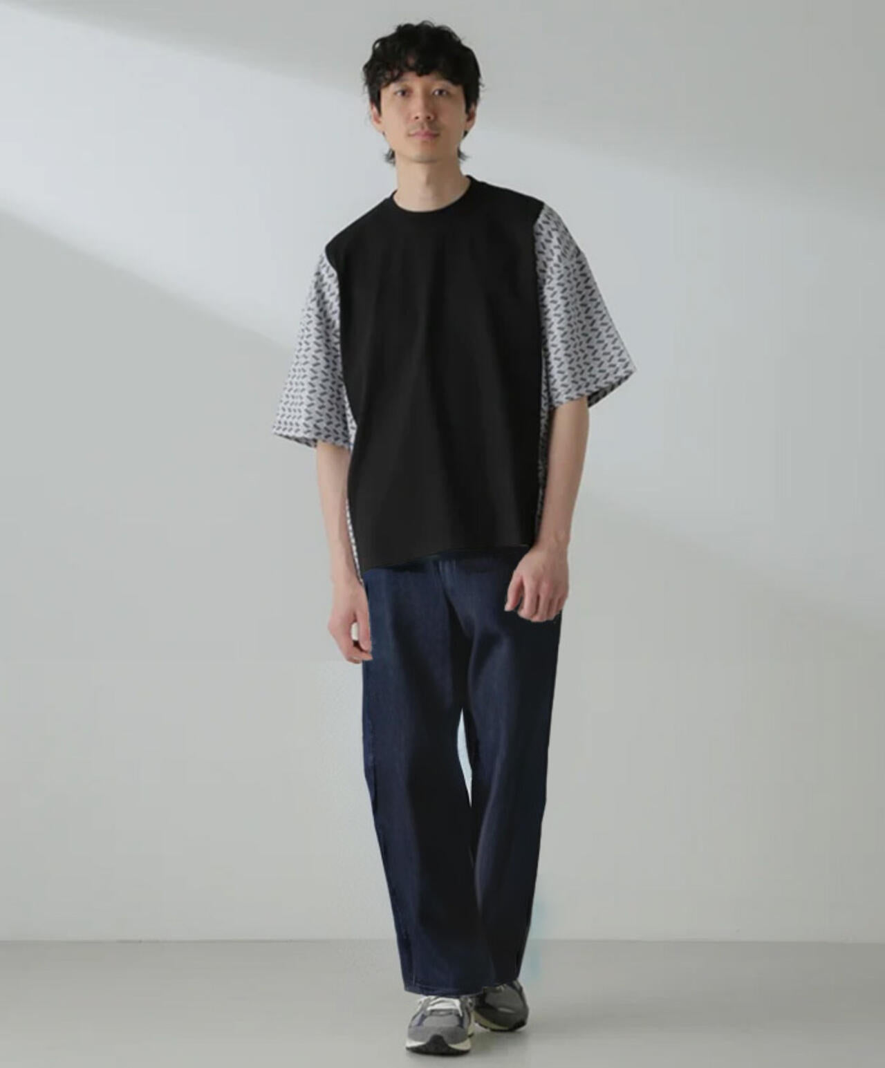切り替えパターンTシャツ 半袖(セットアップ可）