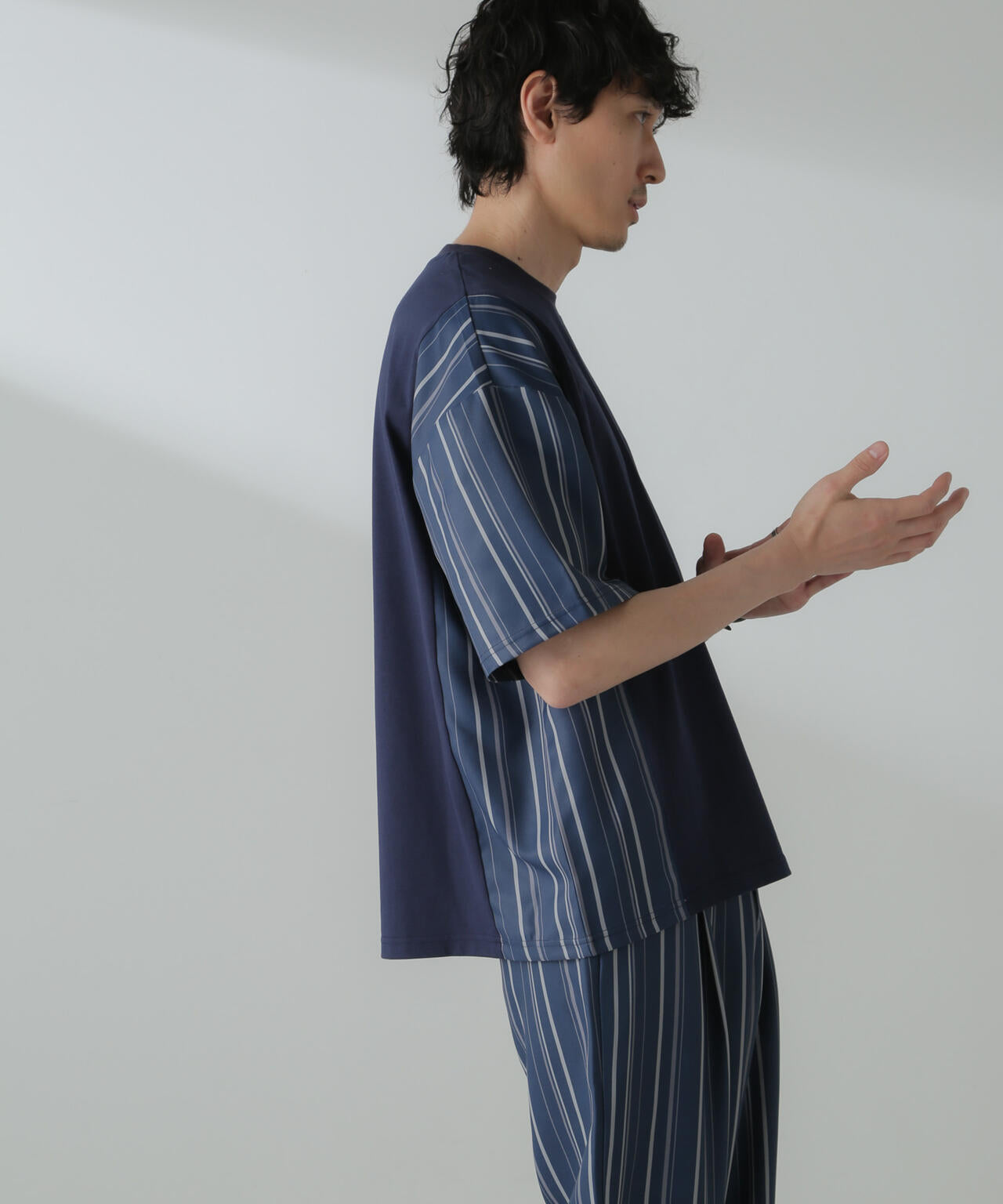 切り替えパターンTシャツ 半袖(セットアップ可）