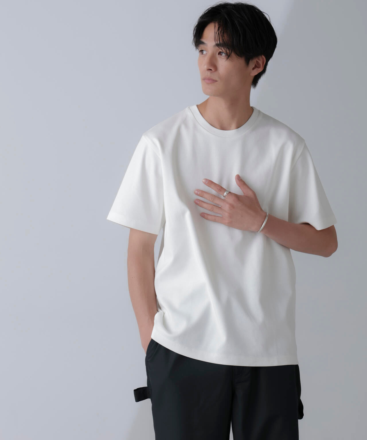 ダブルスムースクルーネックＴシャツ 半袖