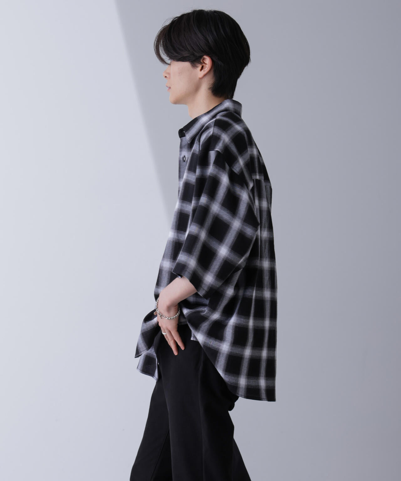リラックスオンブレーチェックシャツ 半袖