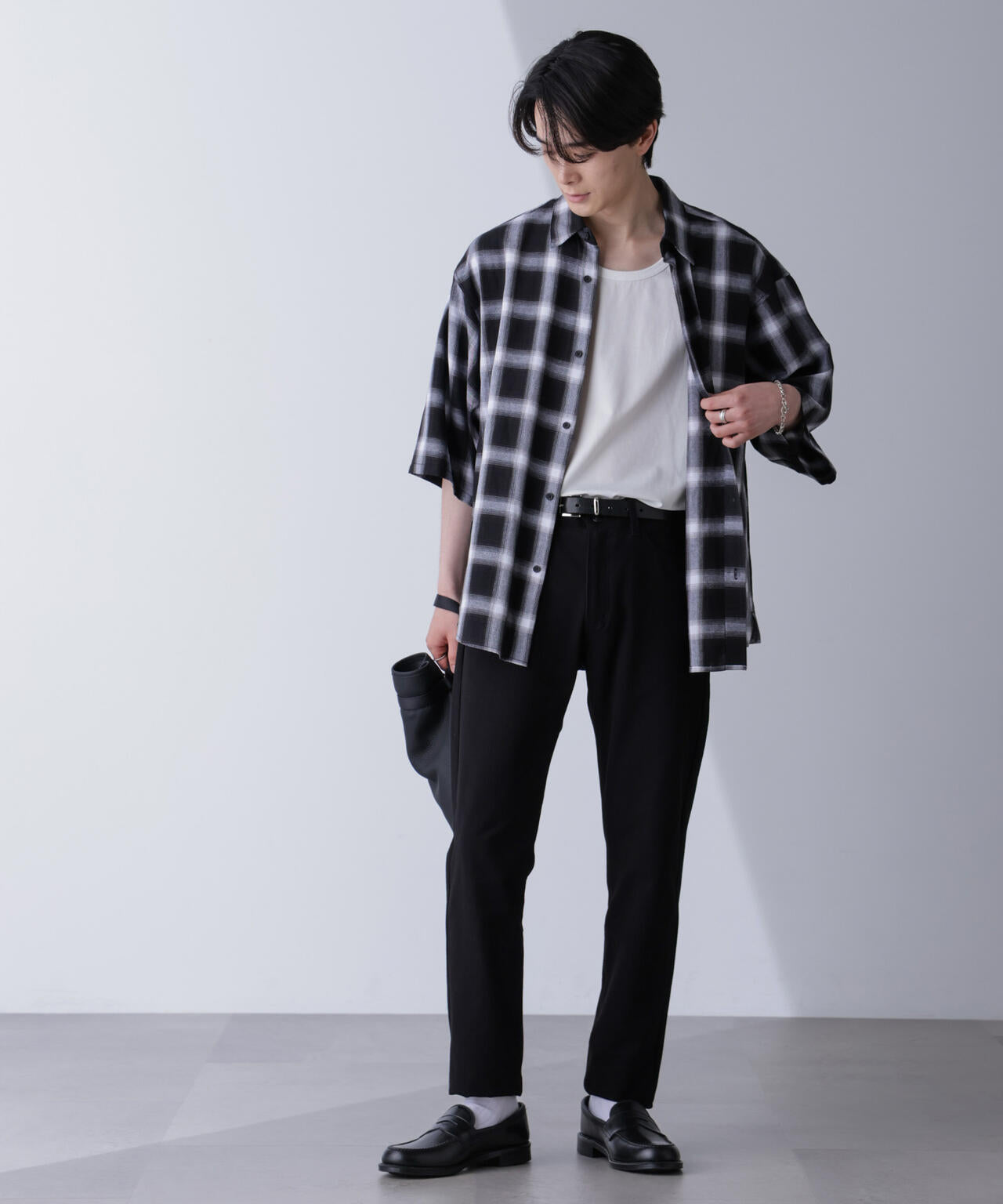 リラックスオンブレーチェックシャツ 半袖