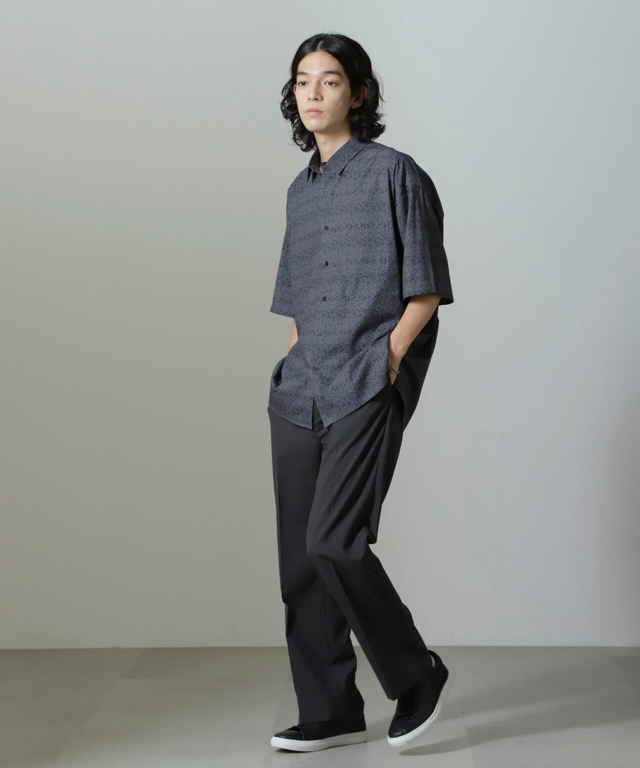オリジナル小花柄シャツ 半袖
