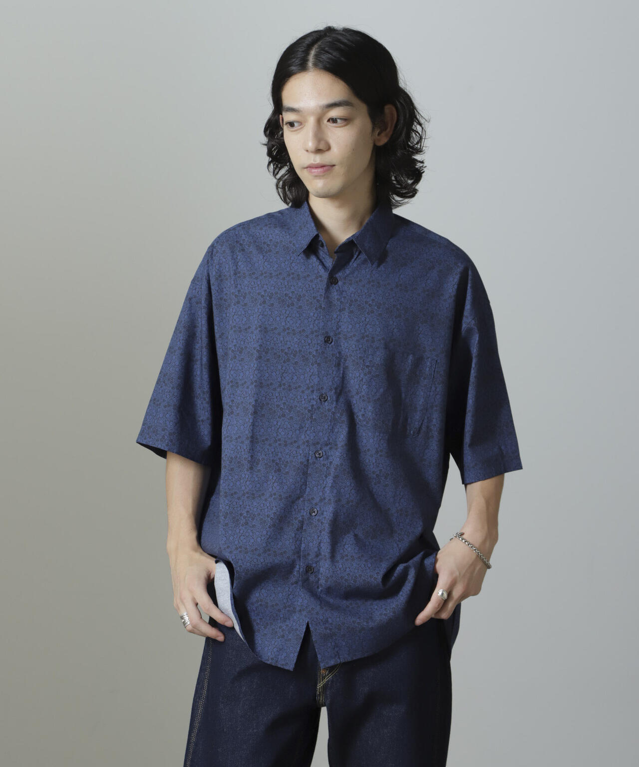 オリジナル小花柄シャツ 半袖