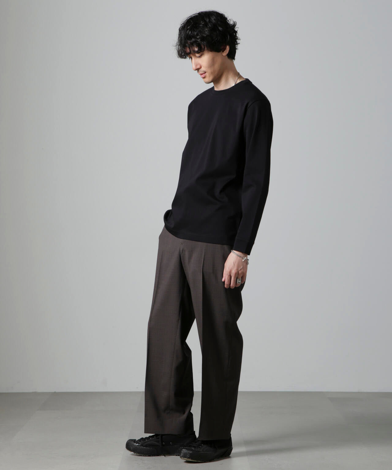 アンチスメルクルーネックTシャツ 長袖