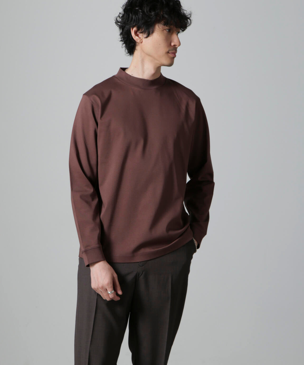 アンチスメルモックネックTシャツ 長袖