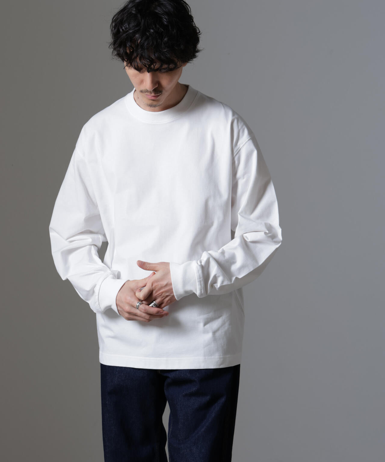 ビッグシルエットワンポイントTシャツ 長袖
