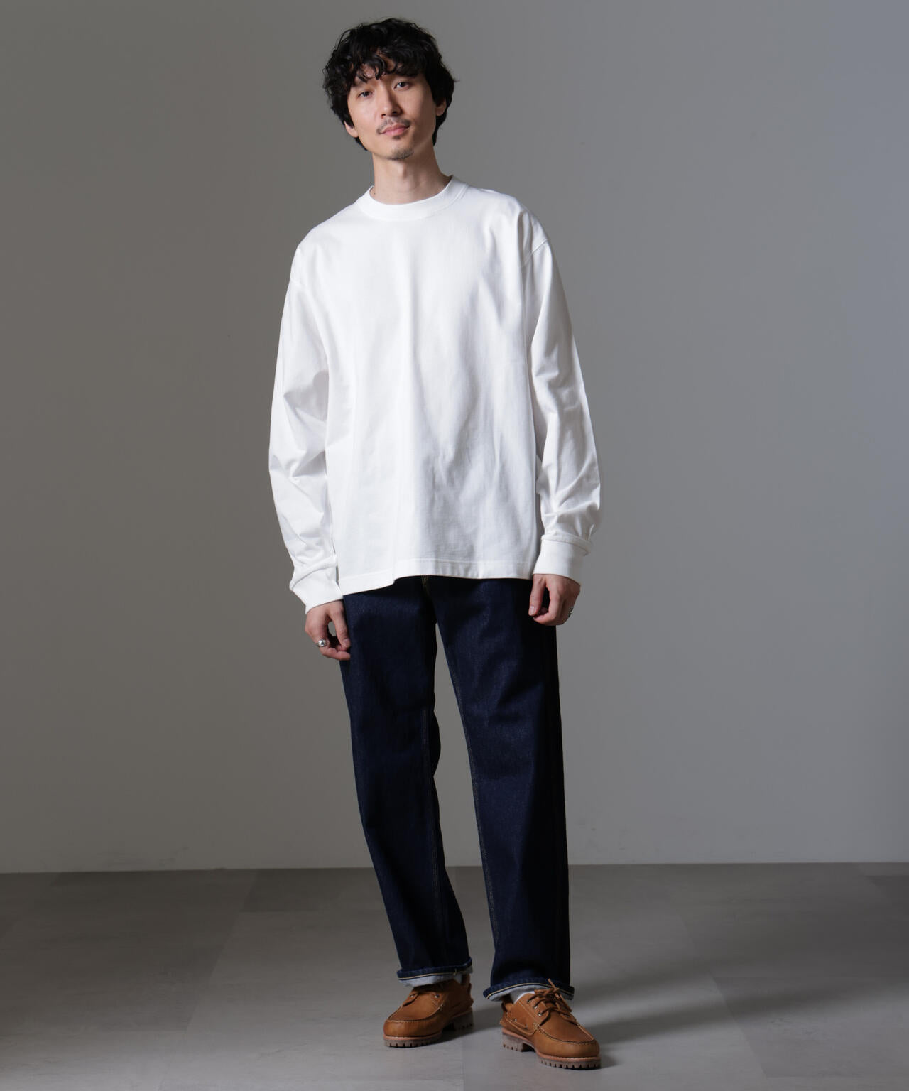 ビッグシルエットワンポイントTシャツ 長袖