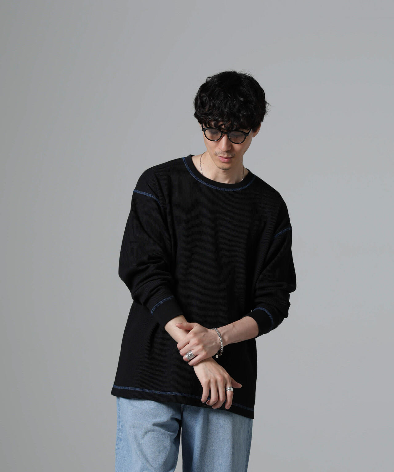 ステッチワッフルＴシャツ 長袖