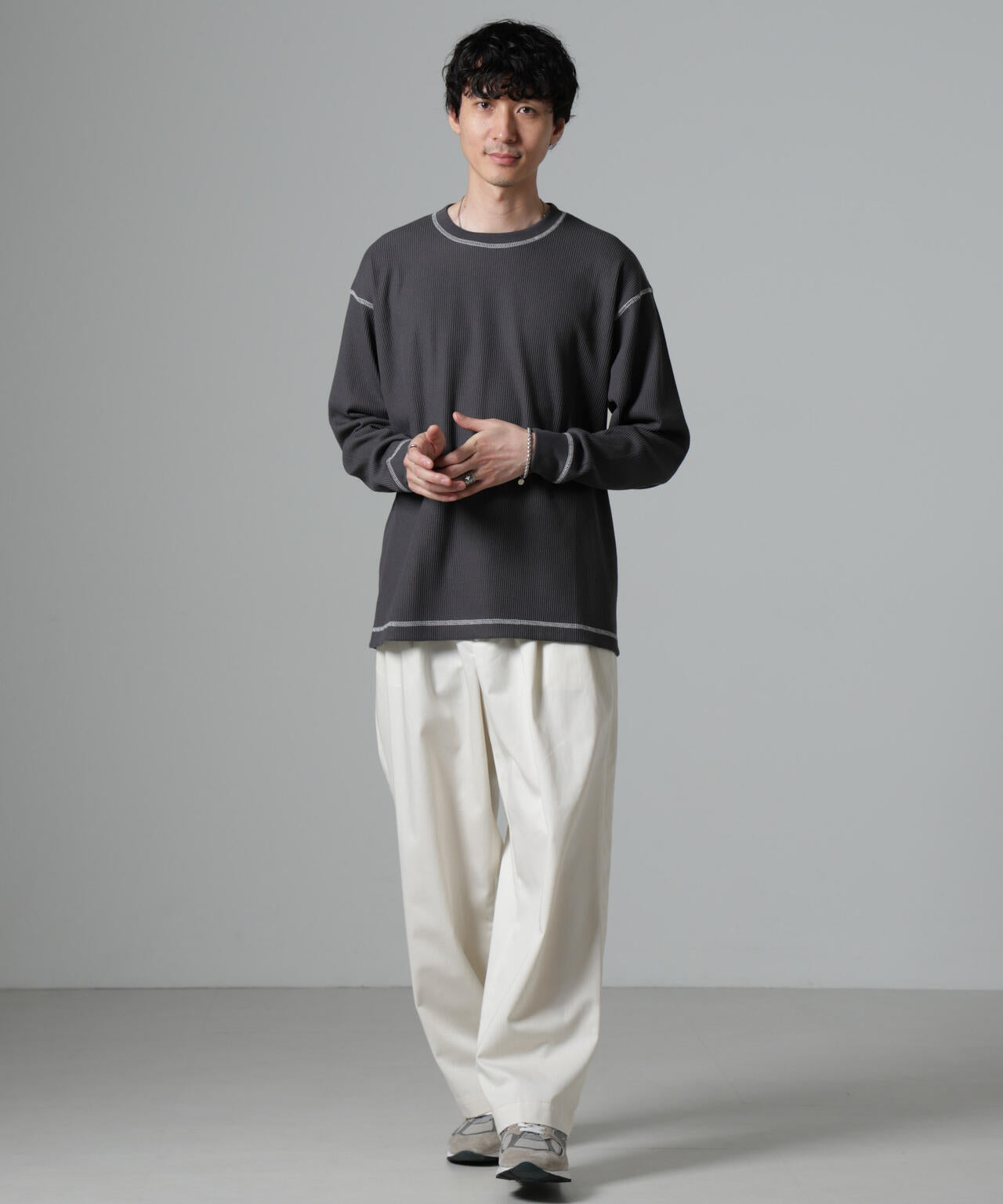 ステッチワッフルＴシャツ 長袖