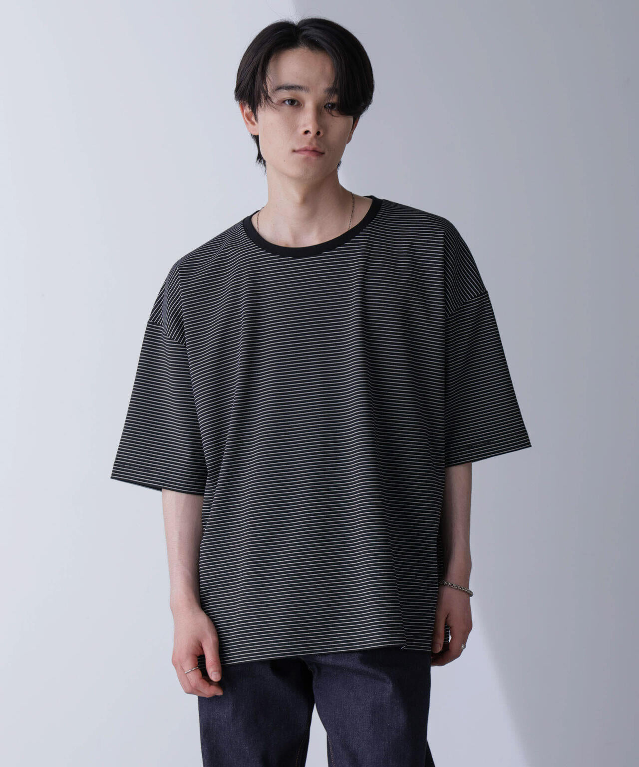 ビッグシルエットボーダーTシャツ 半袖
