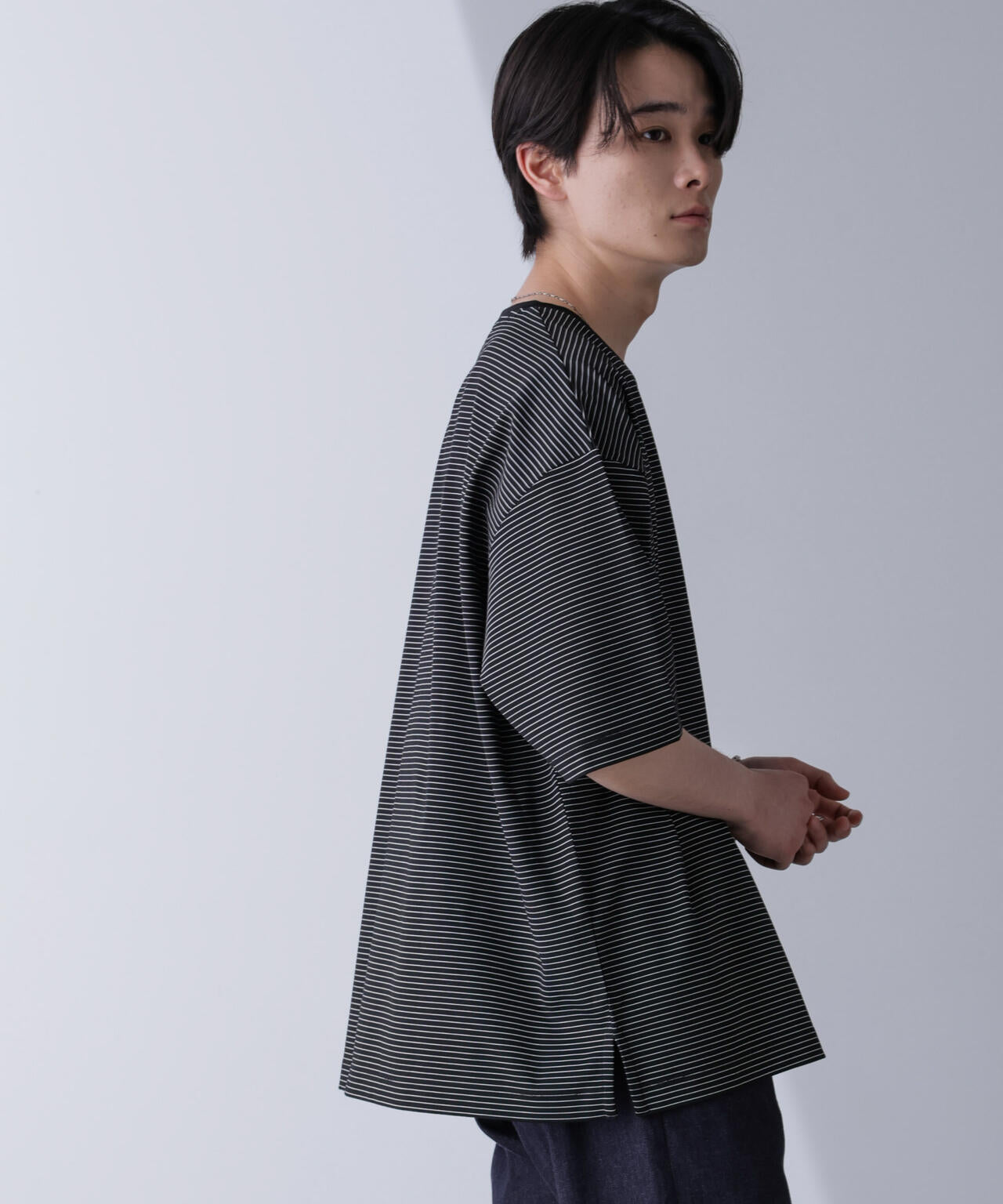 ビッグシルエットボーダーTシャツ 半袖