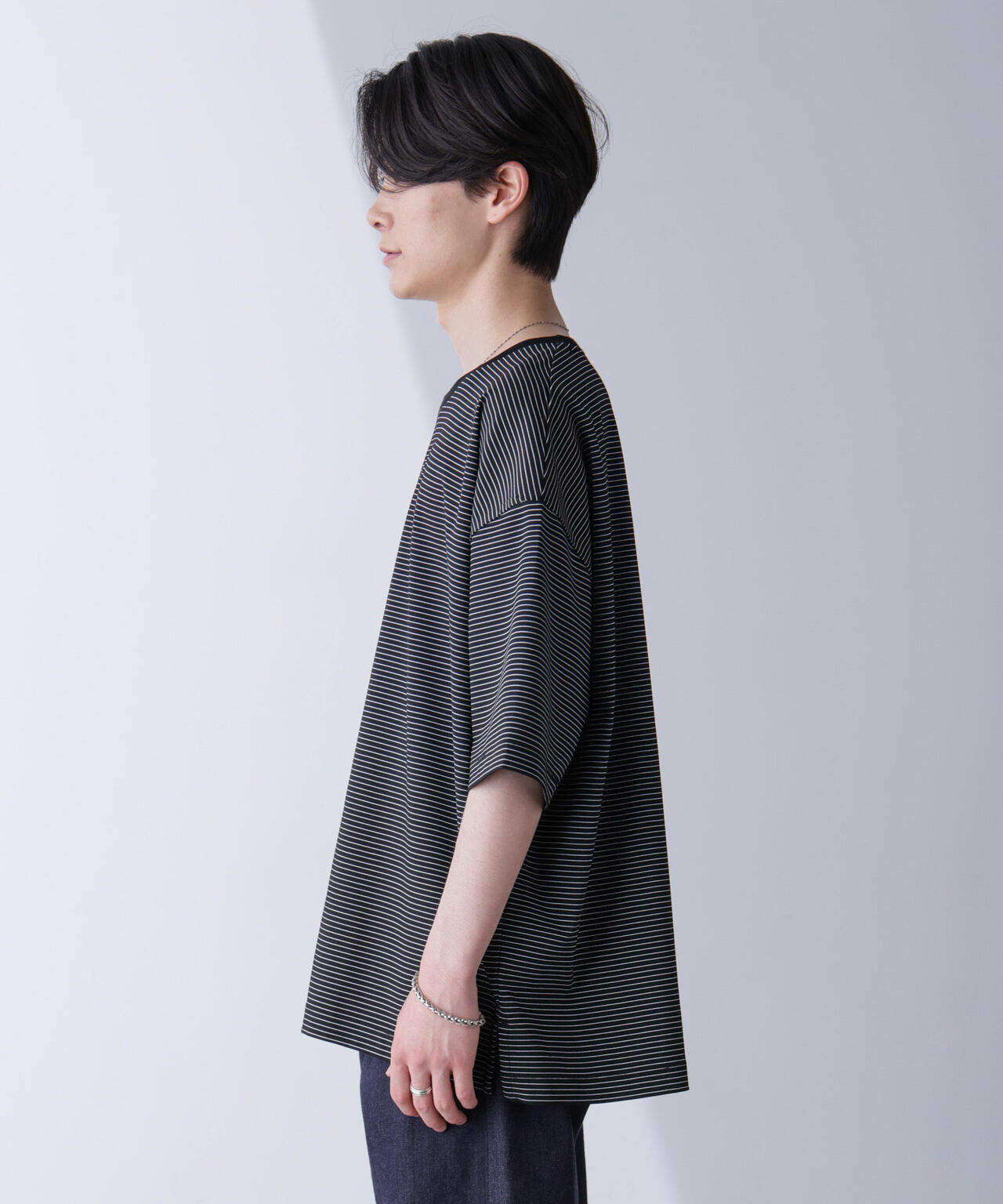 ビッグシルエットボーダーTシャツ 半袖