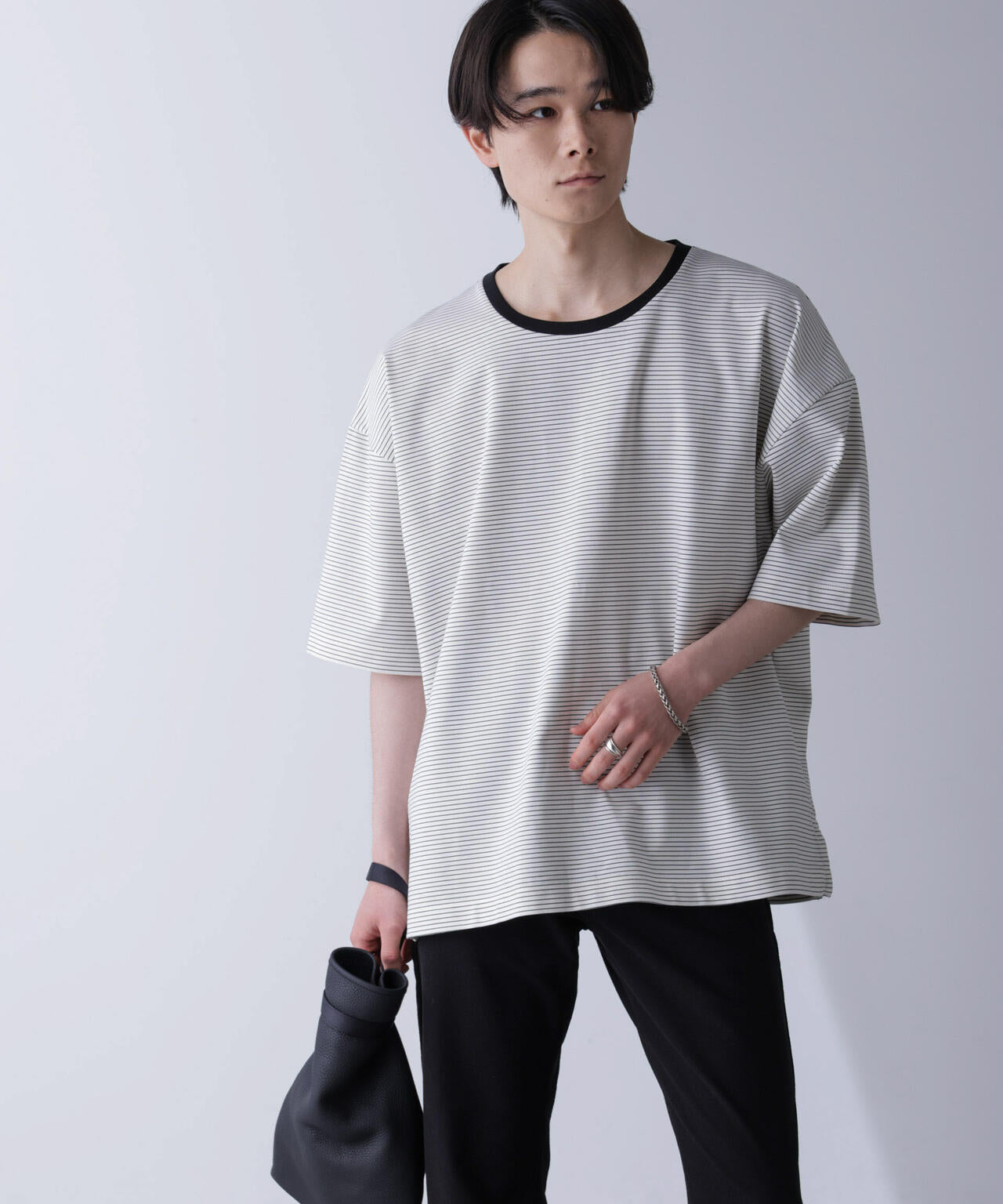 ビッグシルエットボーダーTシャツ 半袖