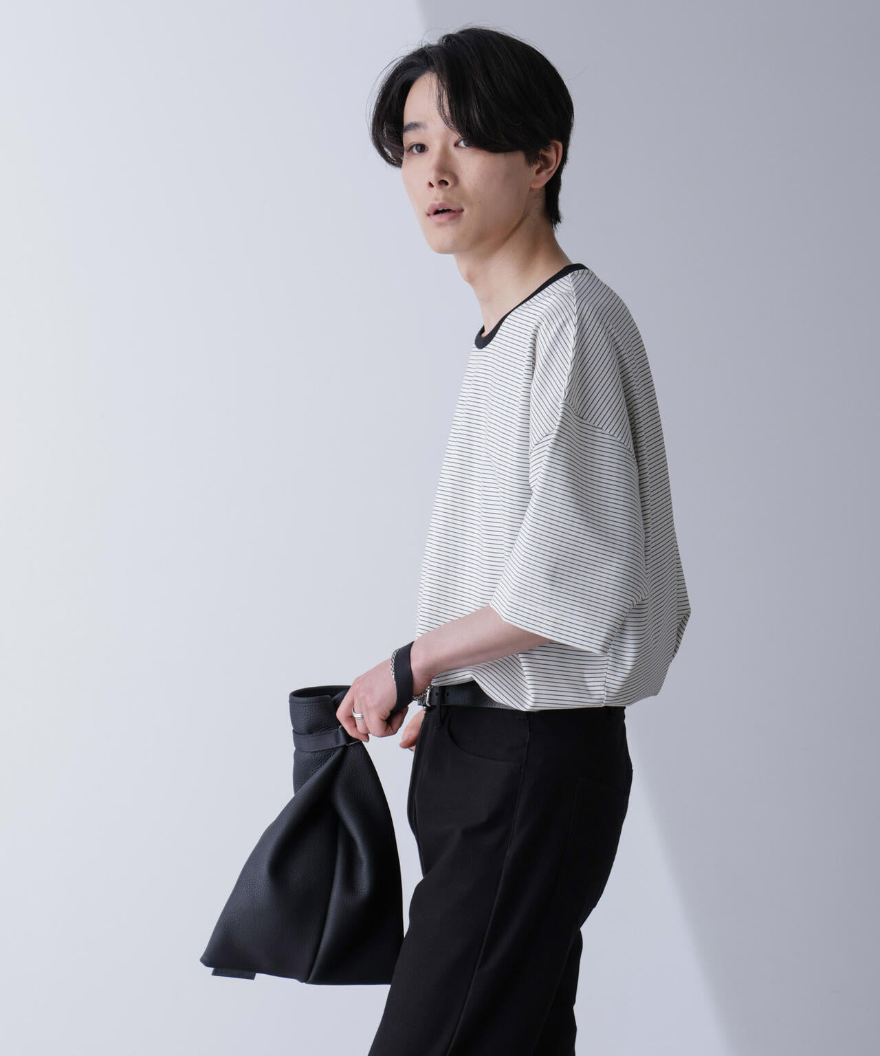 ビッグシルエットボーダーTシャツ 半袖