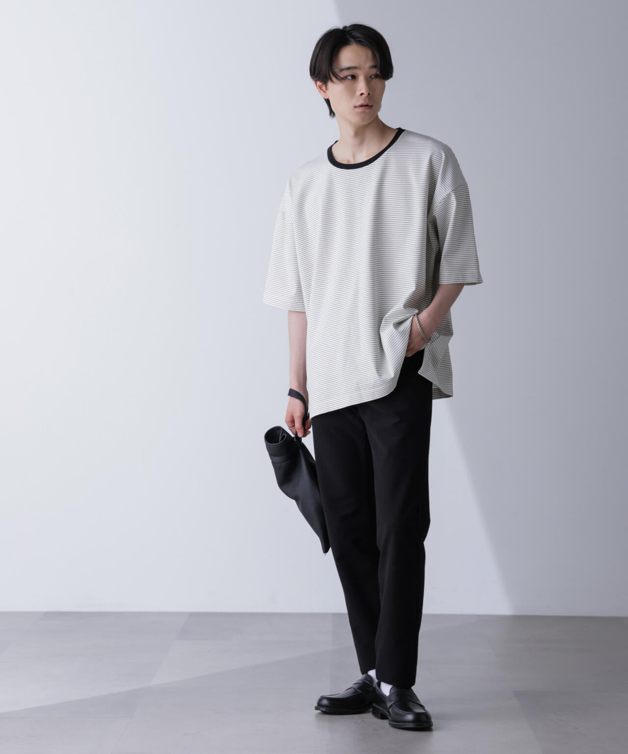 ビッグシルエットボーダーTシャツ 半袖