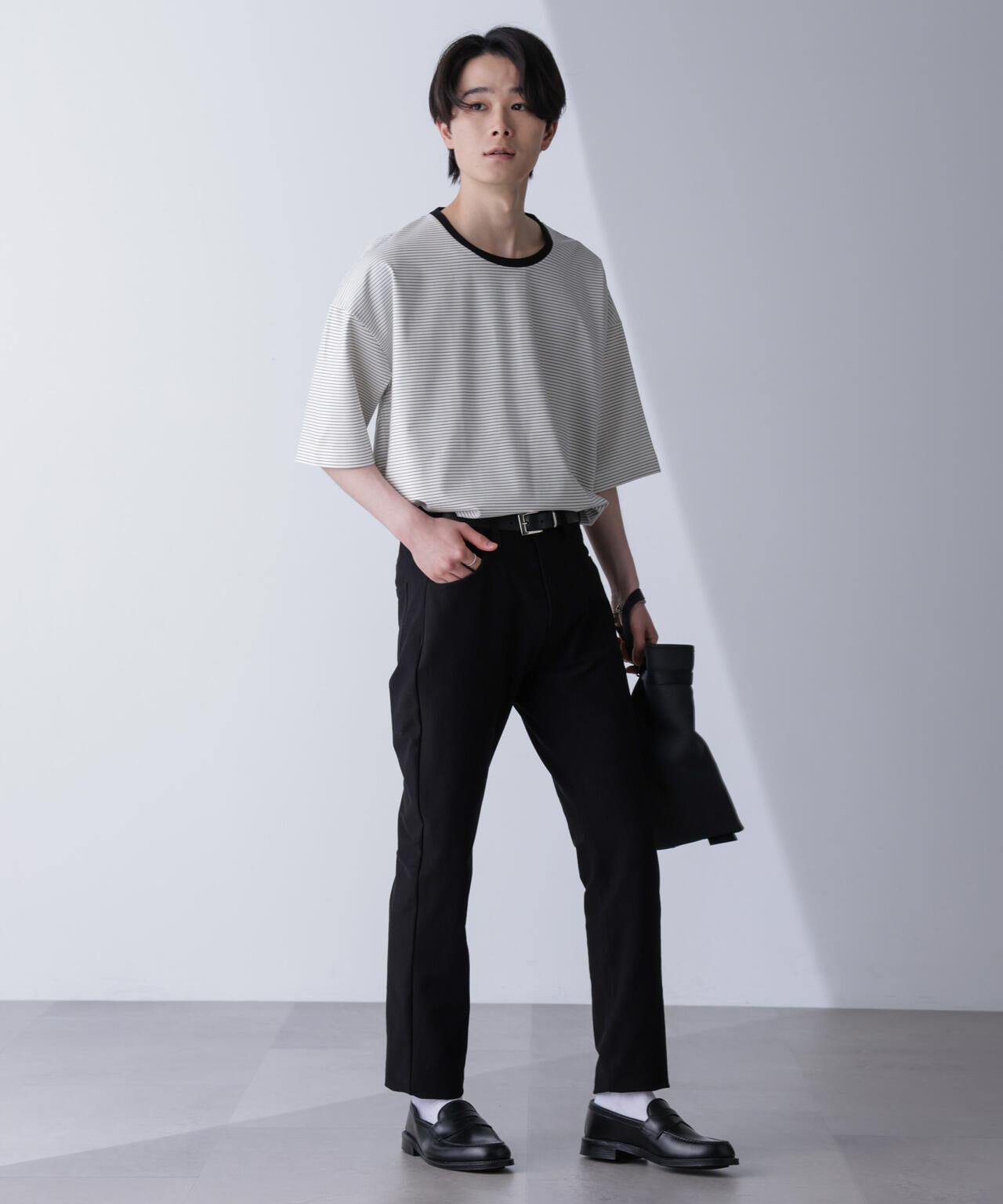 ビッグシルエットボーダーTシャツ 半袖