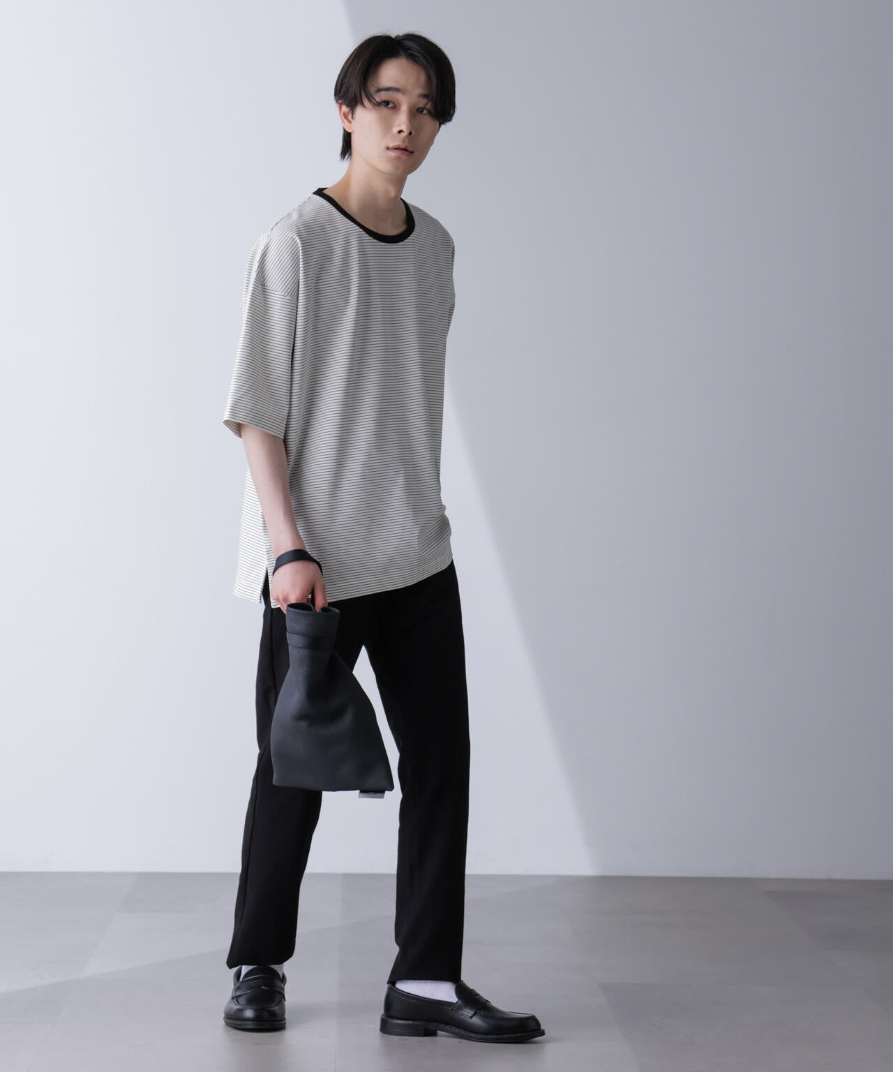 ビッグシルエットボーダーTシャツ 半袖