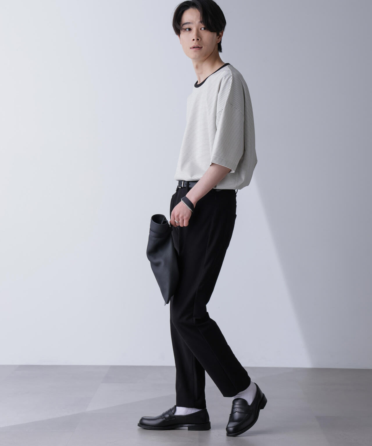 ビッグシルエットボーダーTシャツ 半袖
