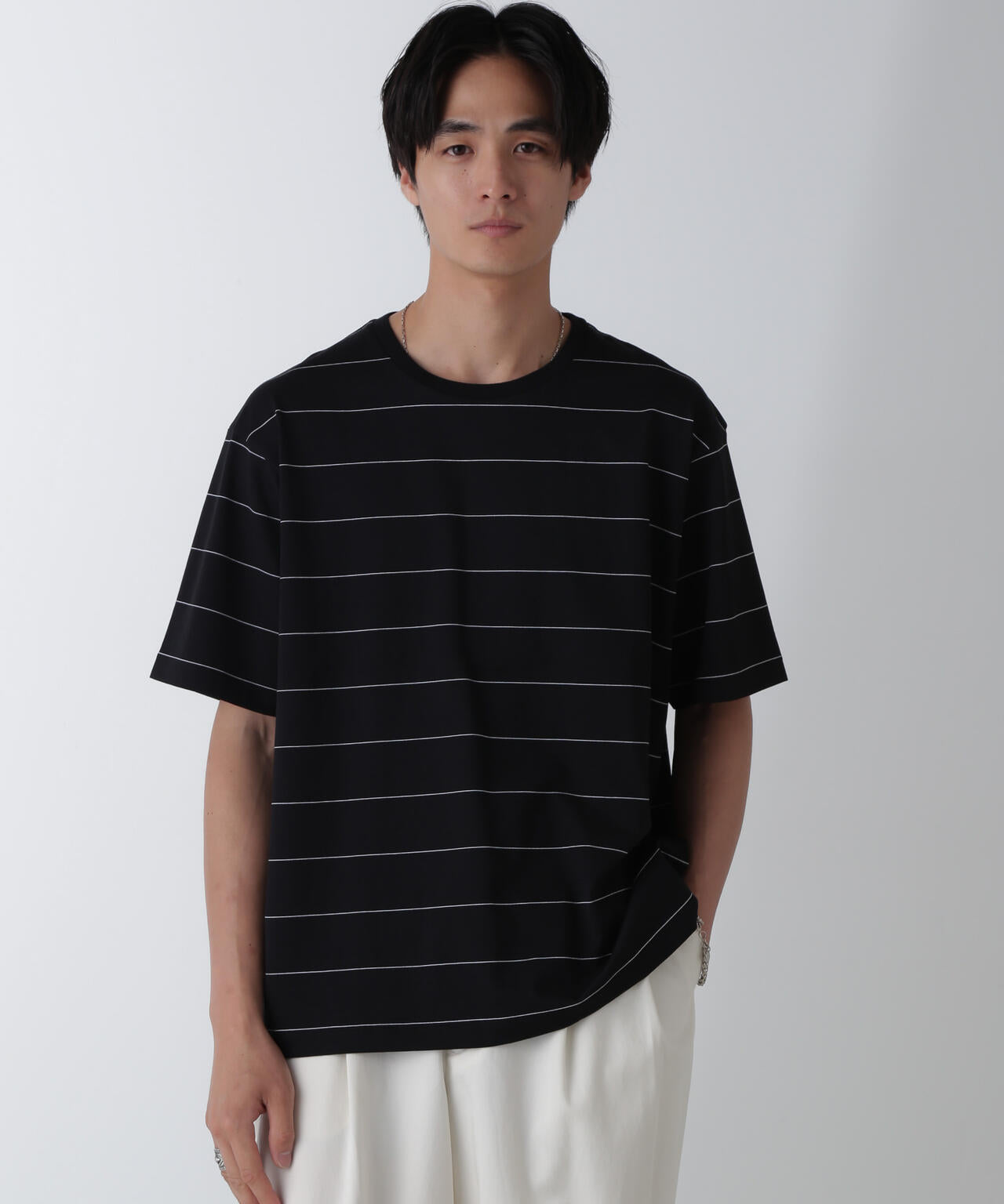 リラックスボーダーTシャツ 半袖