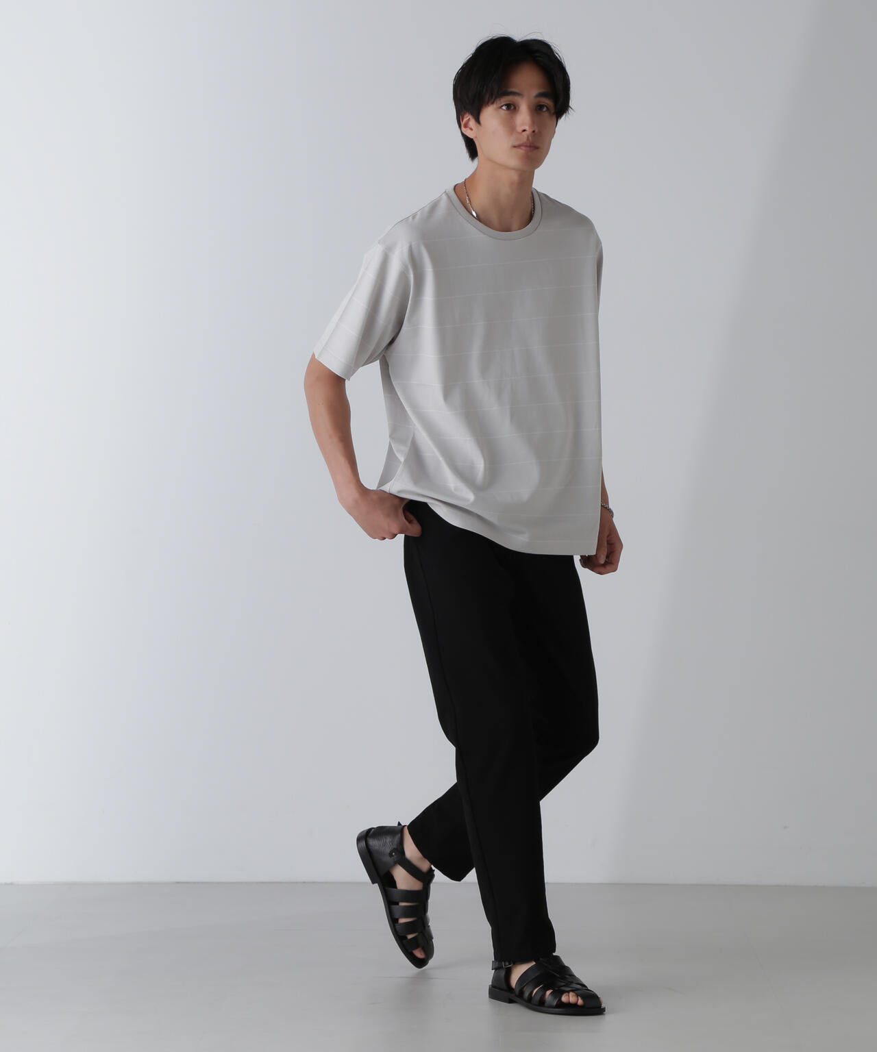 リラックスボーダーTシャツ 半袖