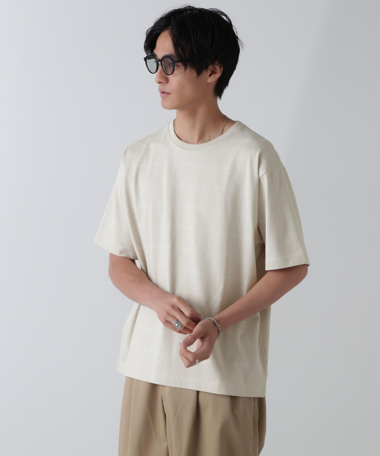 リラックスボーダーTシャツ 半袖